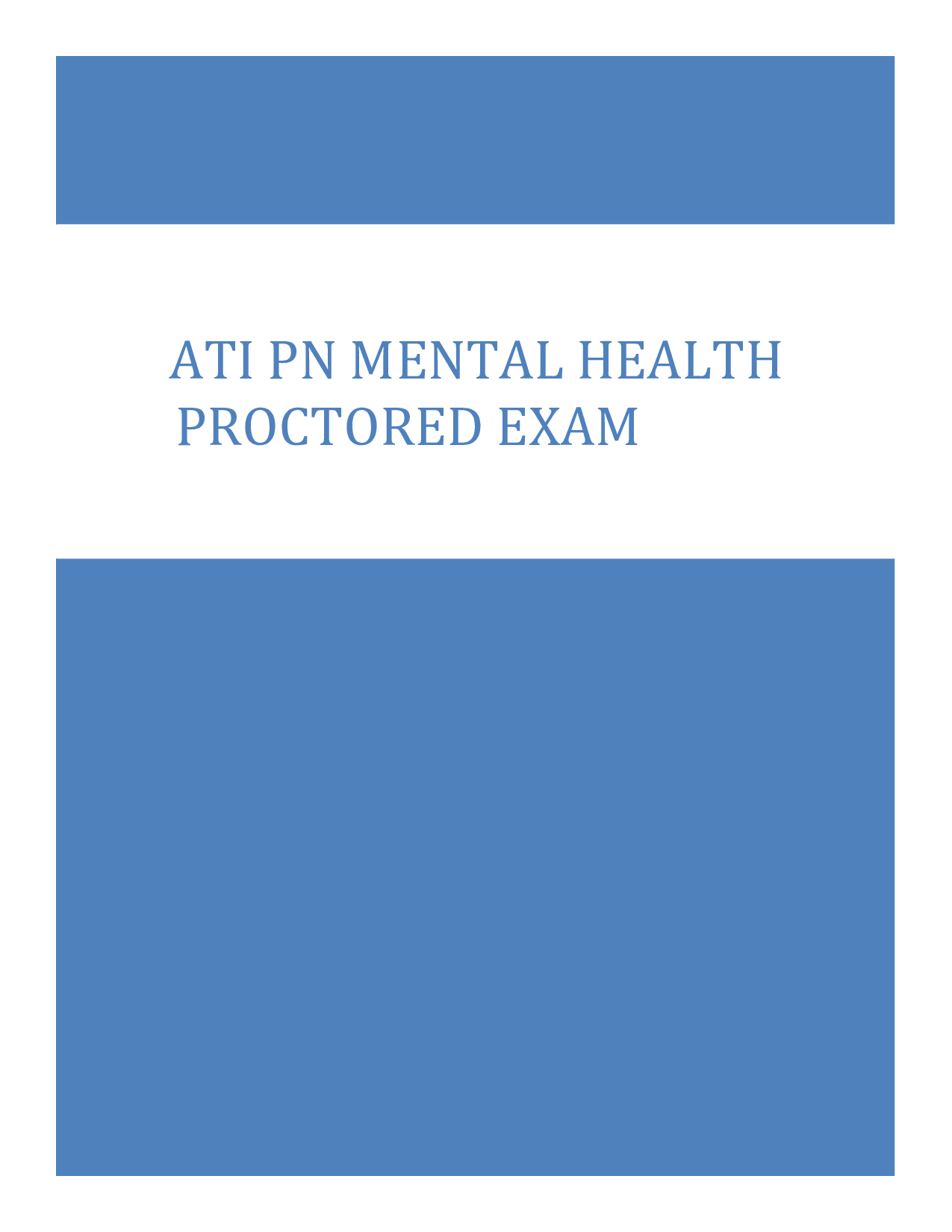 PASSED 2026: ATI PN Mental Health Proctored Exam | Verified Solutions Graded A+