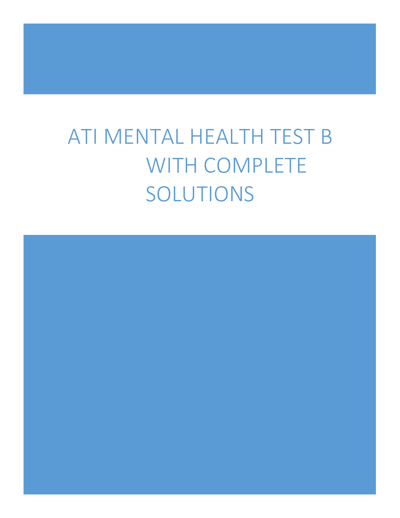 (GRADED A+) ATI Mental Health Test B 2026 | 100% Correct Solutions | Verified Pass