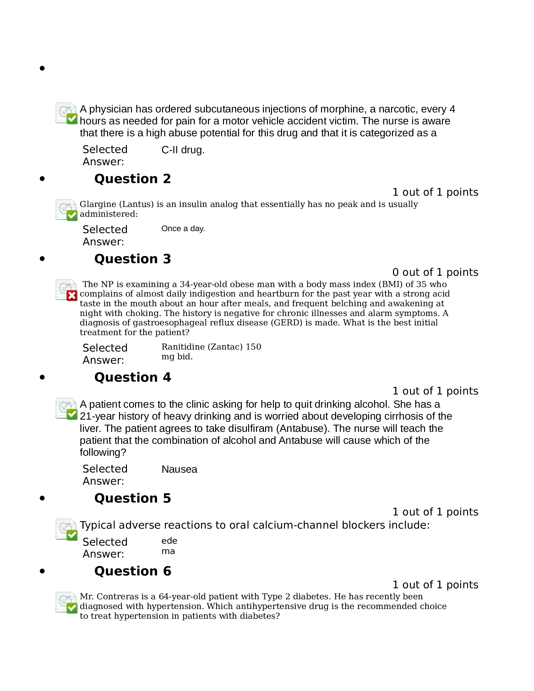 NURS 6521 Pharmacology Midterm Test