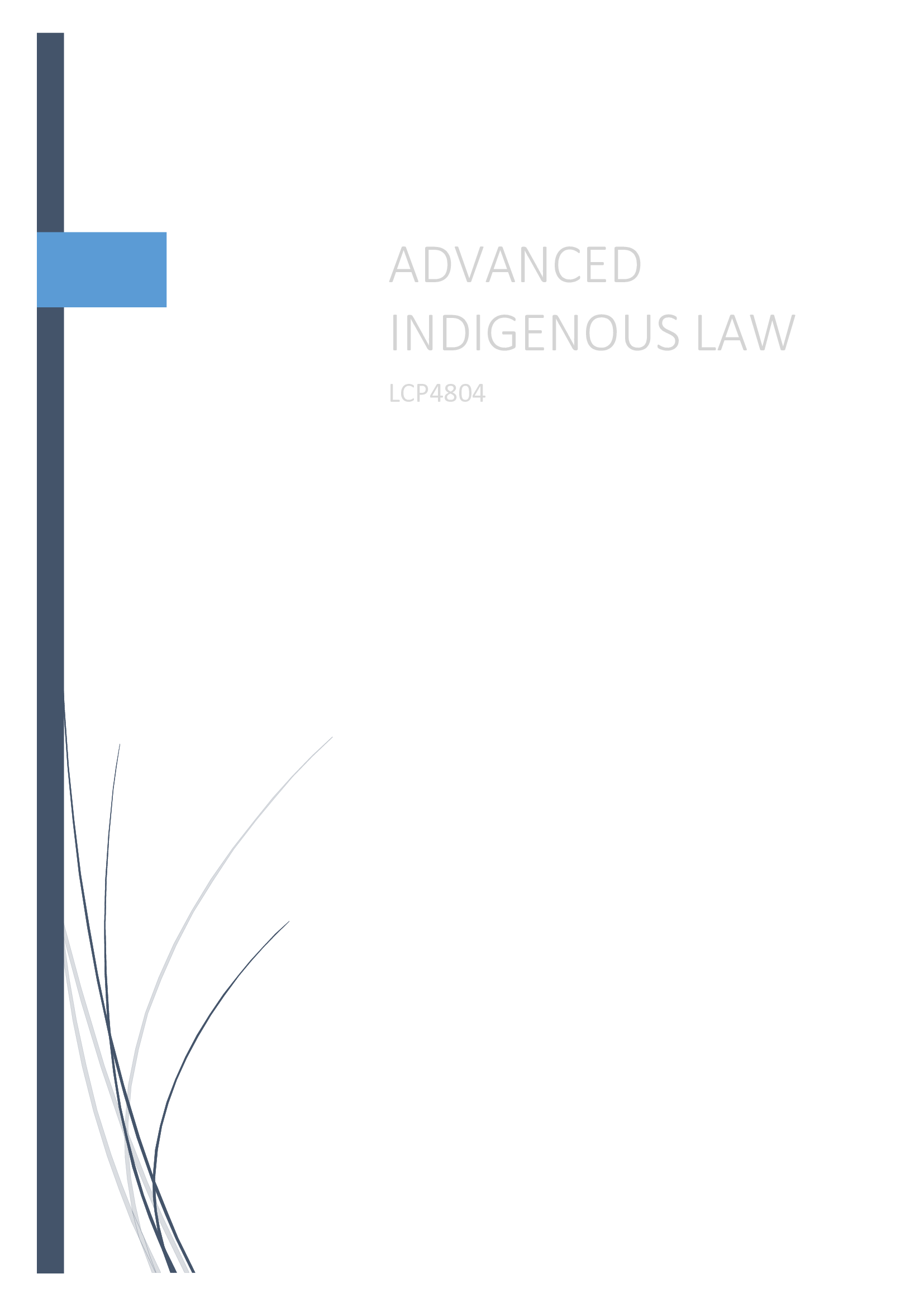 LCP4804 Advanced Indigenous Law Exam 2021