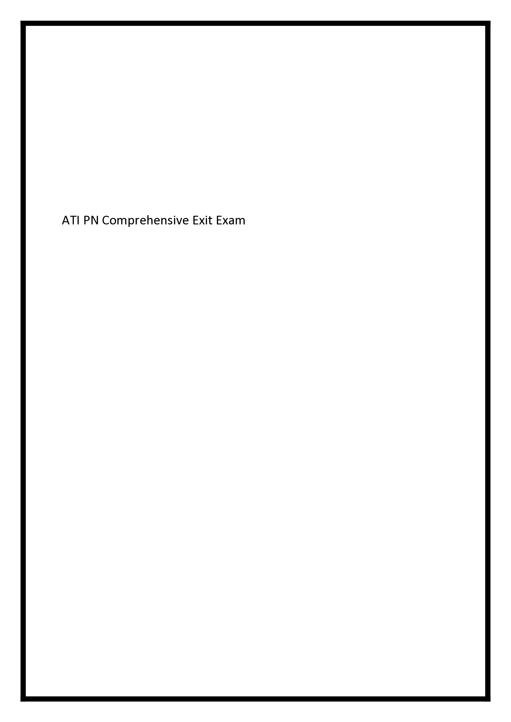 ATI PN Comprehensive Exit Exam 2020  2021
