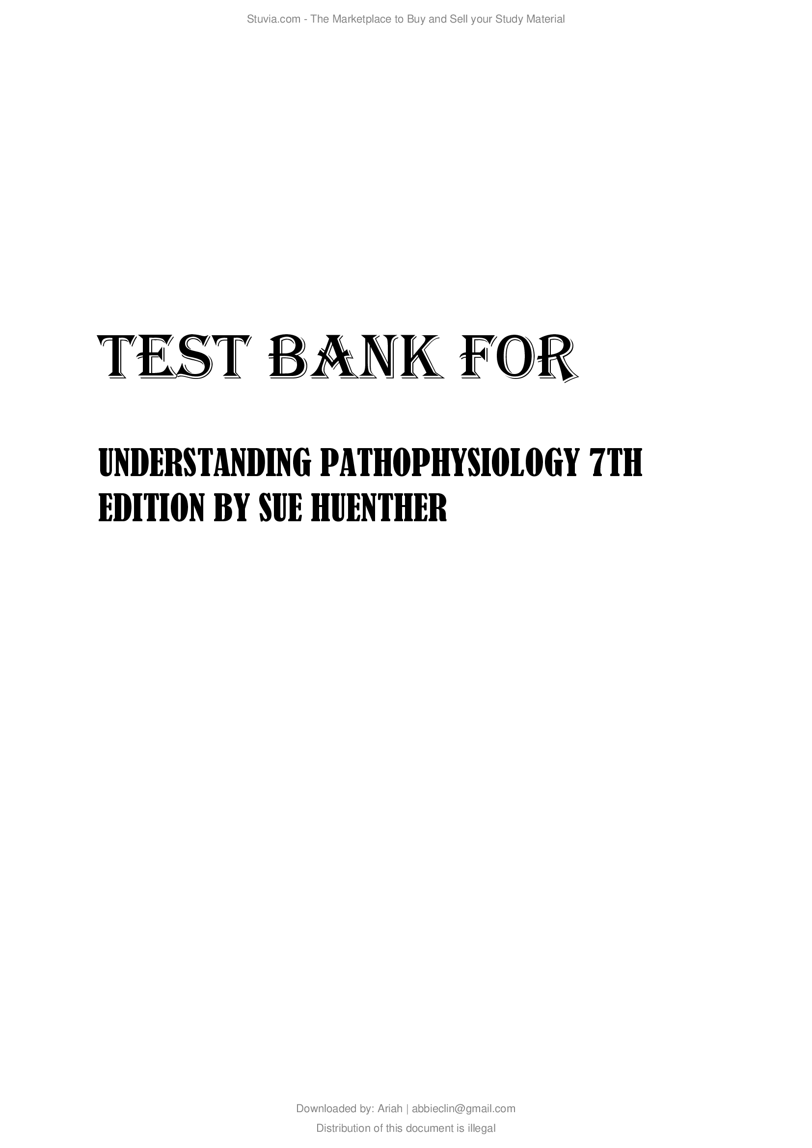 Understanding Abnormal Behavior, Test Bank [Arthur G. Sue]