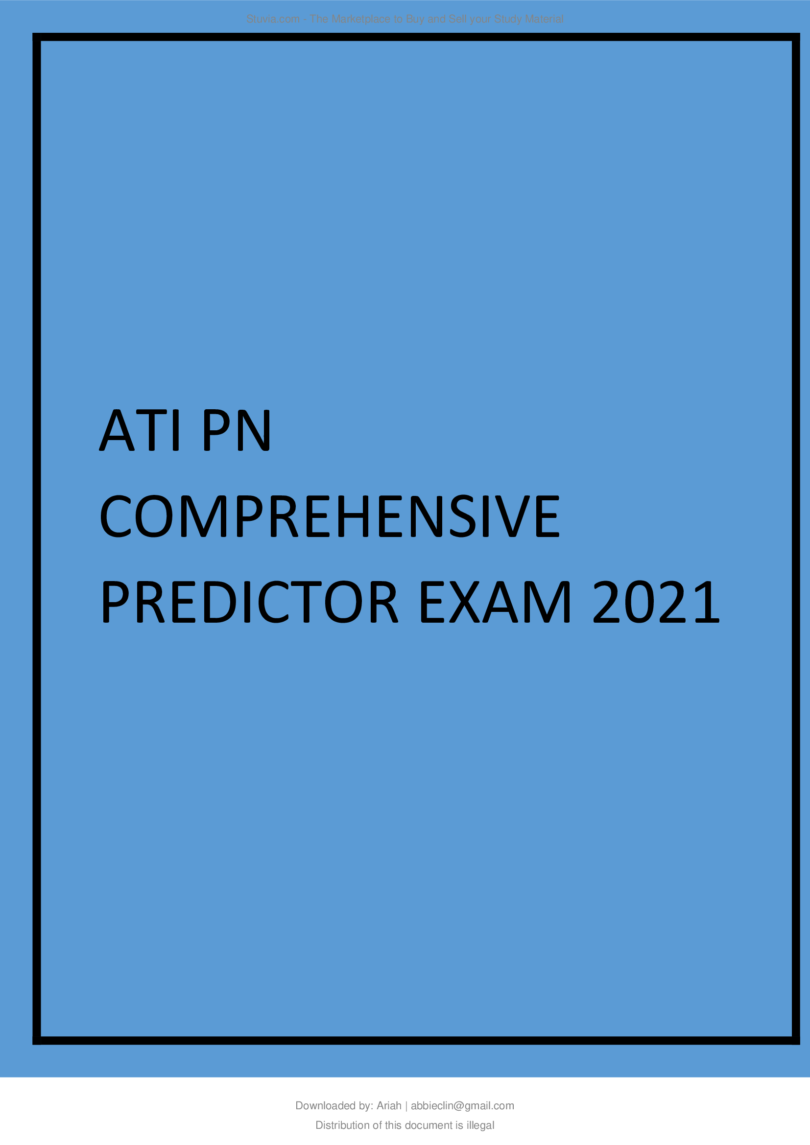 ATI PN Comprehensive Predictor Exam Latest 2021