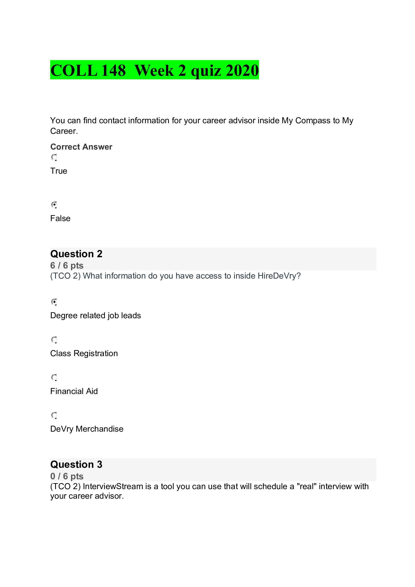 COLL 148 Week 2 quiz 2020.