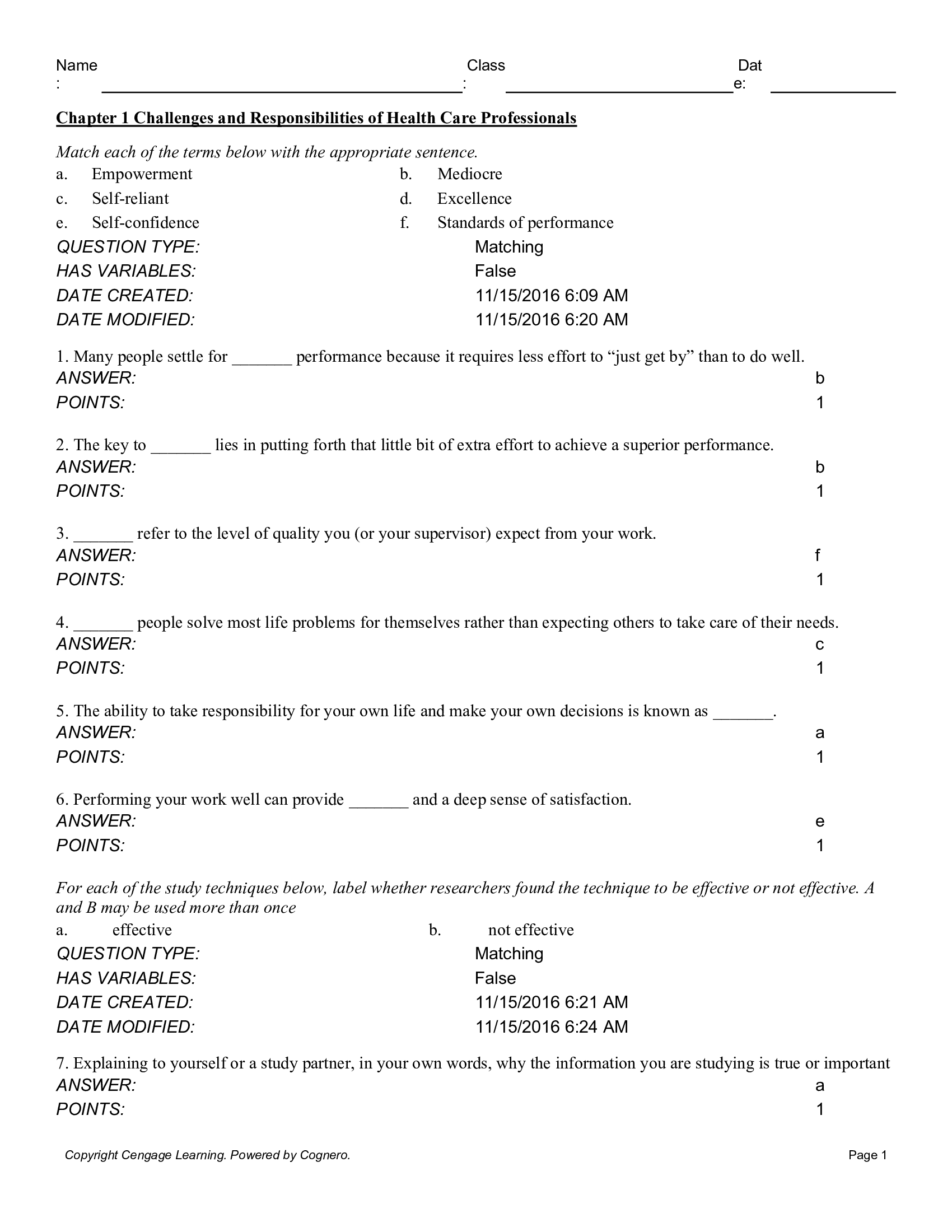 Test Bank for Understanding Human Behavior 9th Edition by Honeycutt