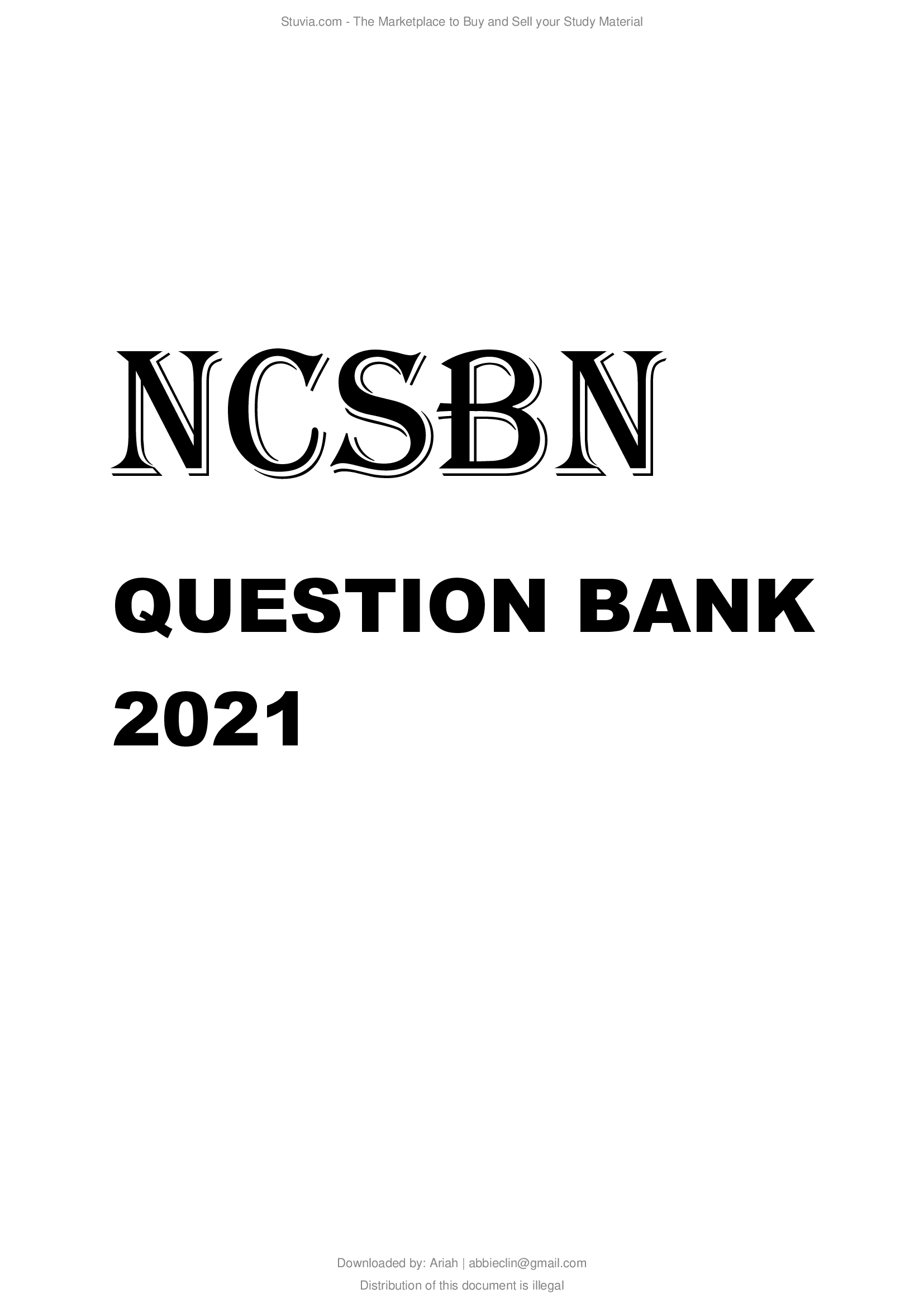 NCSBN QUESTION BANK 2021.,