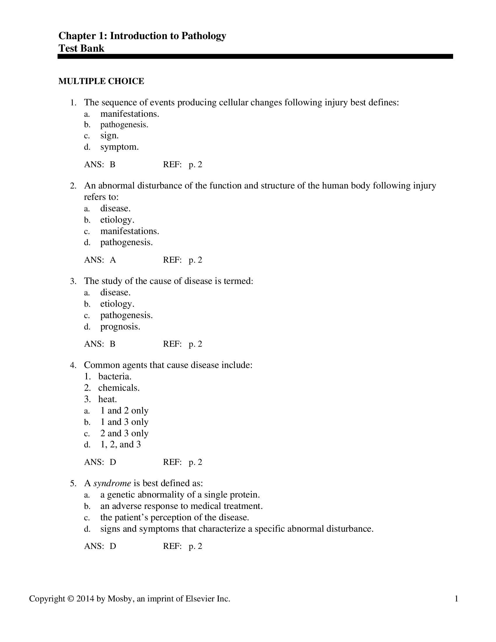 Test Bank for Radiographic Pathology for Technologists 6th Edition by Kowalczyk.