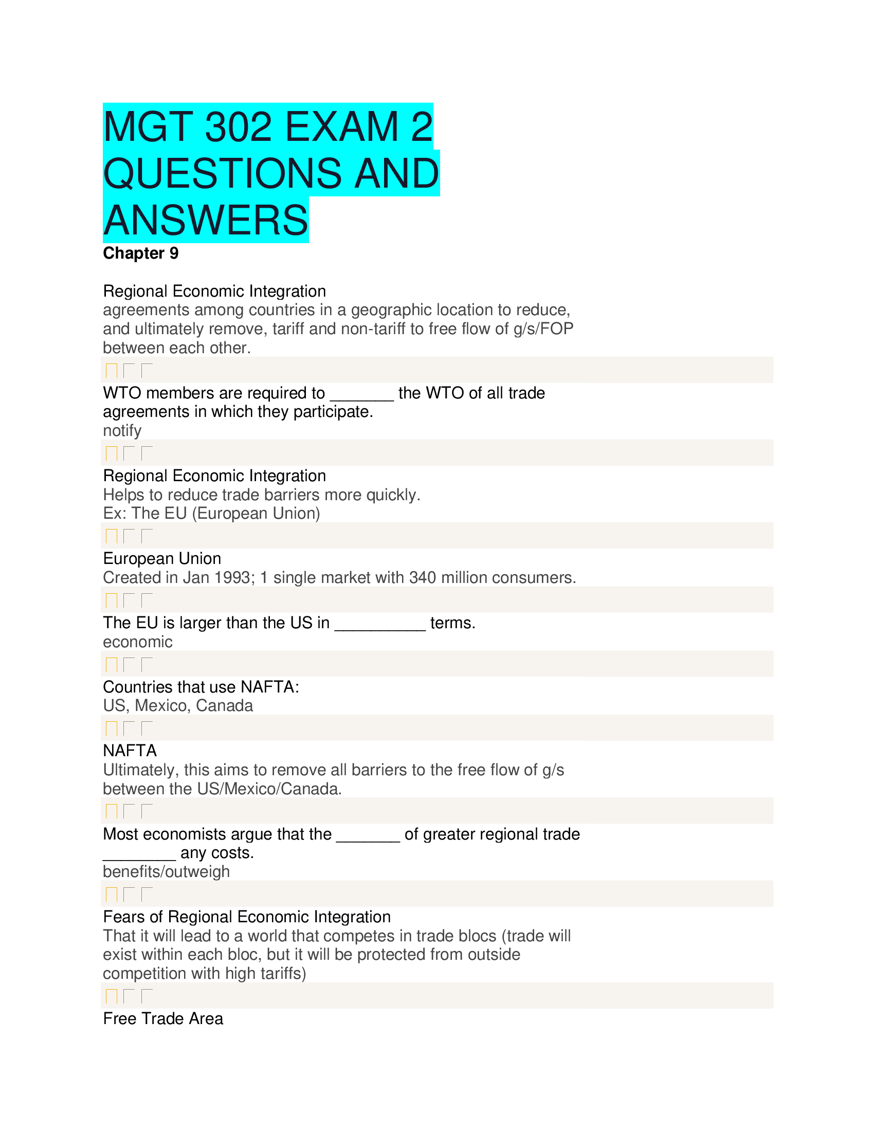 MGT 302 EXAM 2 QUESTIONS AND ANSWERS.