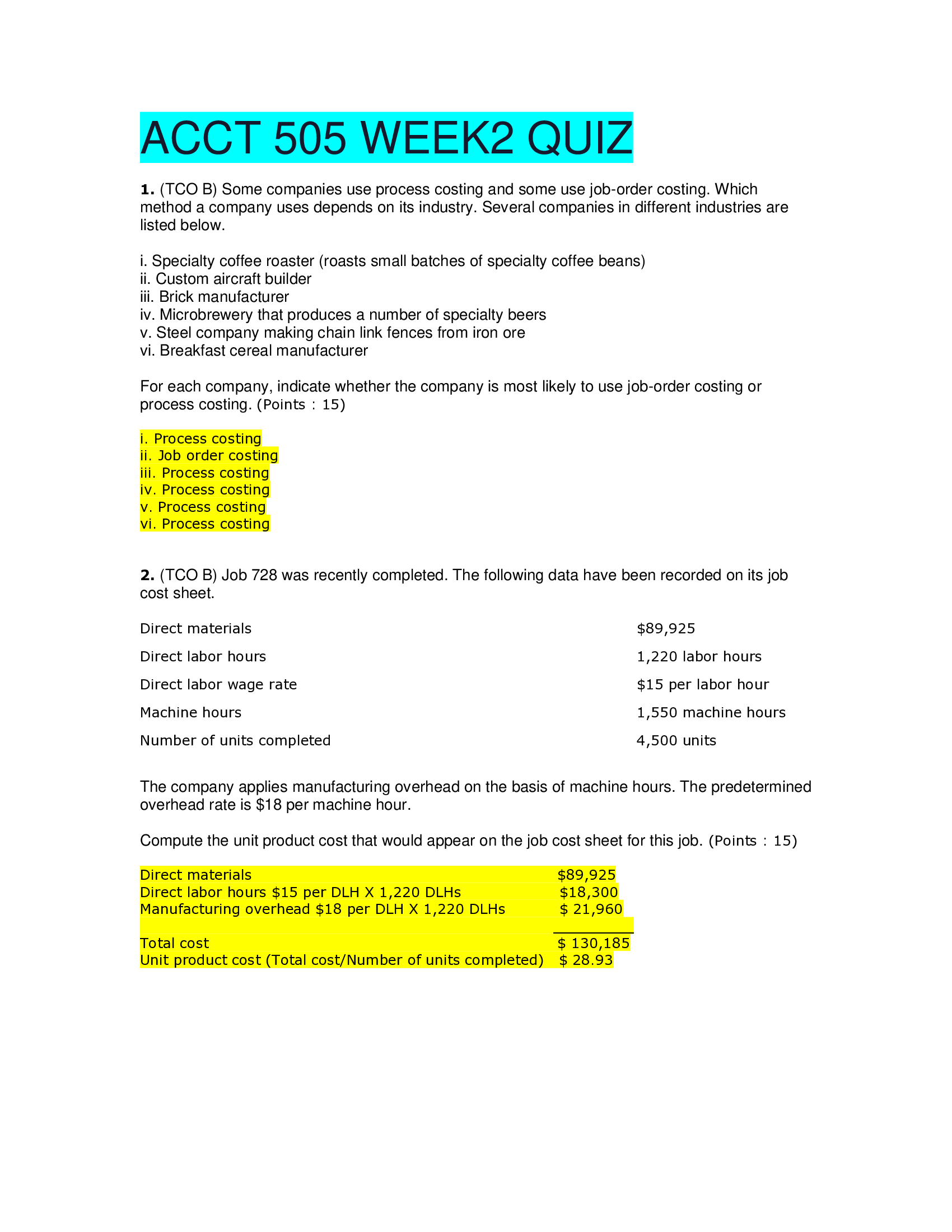 ACCT 505 WEEK2 QUIZ.