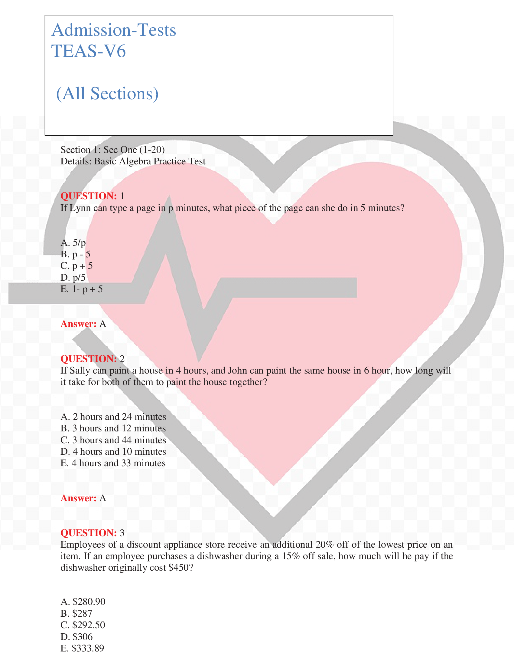 NEW ATI TEAS 6 FILES
