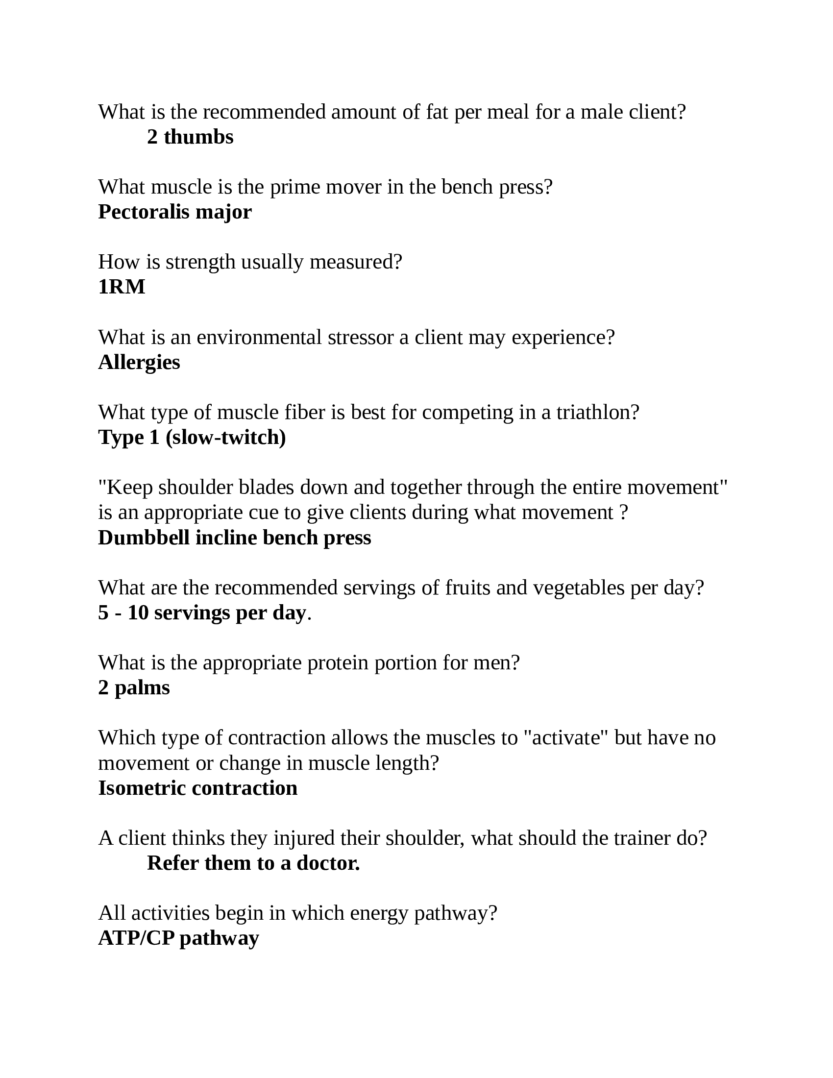 ISSA’s Certified Fitness Trainer Examination With Answers 2024 (GRADED A+)