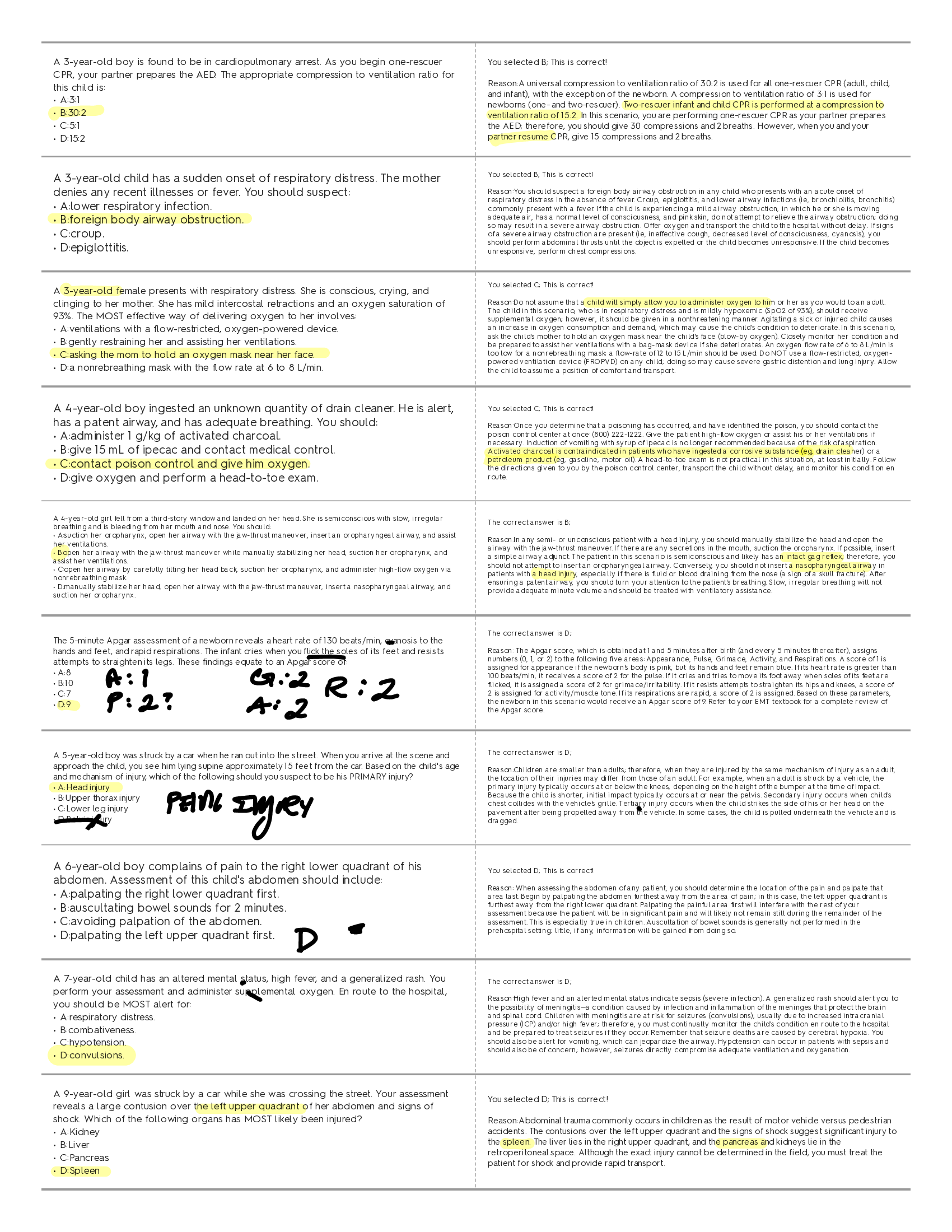National Registry of Emergency Medical Technicians (NREMT) Questions and Answers. A++ Grade