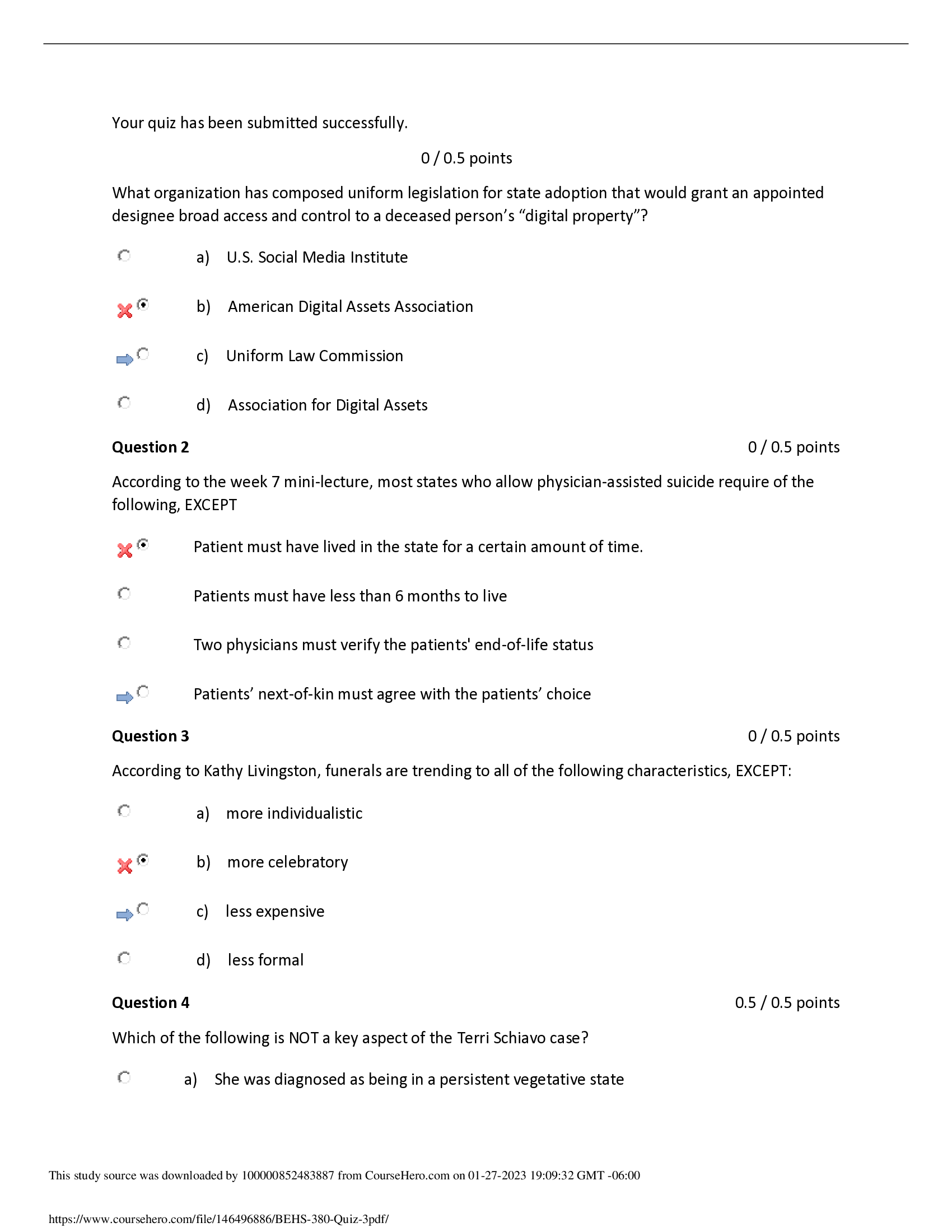 Basic Experimental Studies Involving Humans -BEHS 380 Quiz 3 (Correct Answers Are Marked)2022