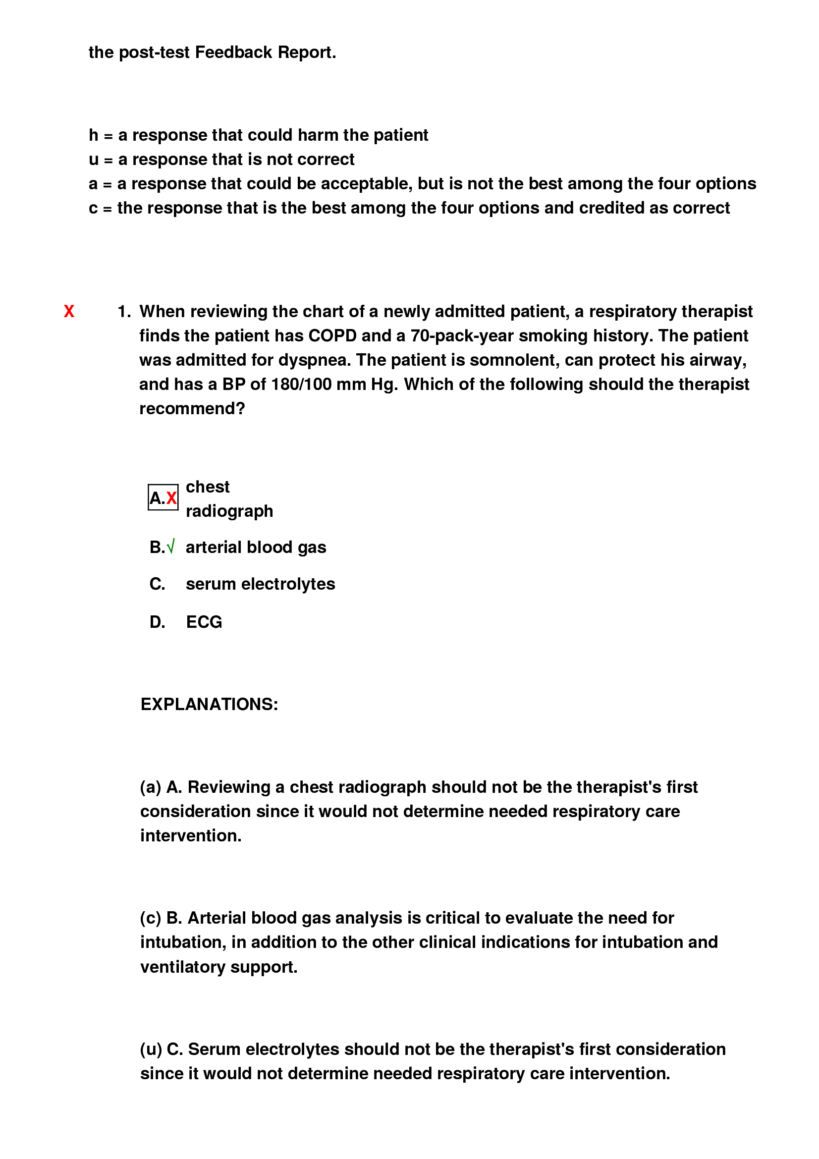 Registered Respiratory Therapist (RRT) Self-Assessment Examination (100 Questions With All Correct Answers) Complete solution