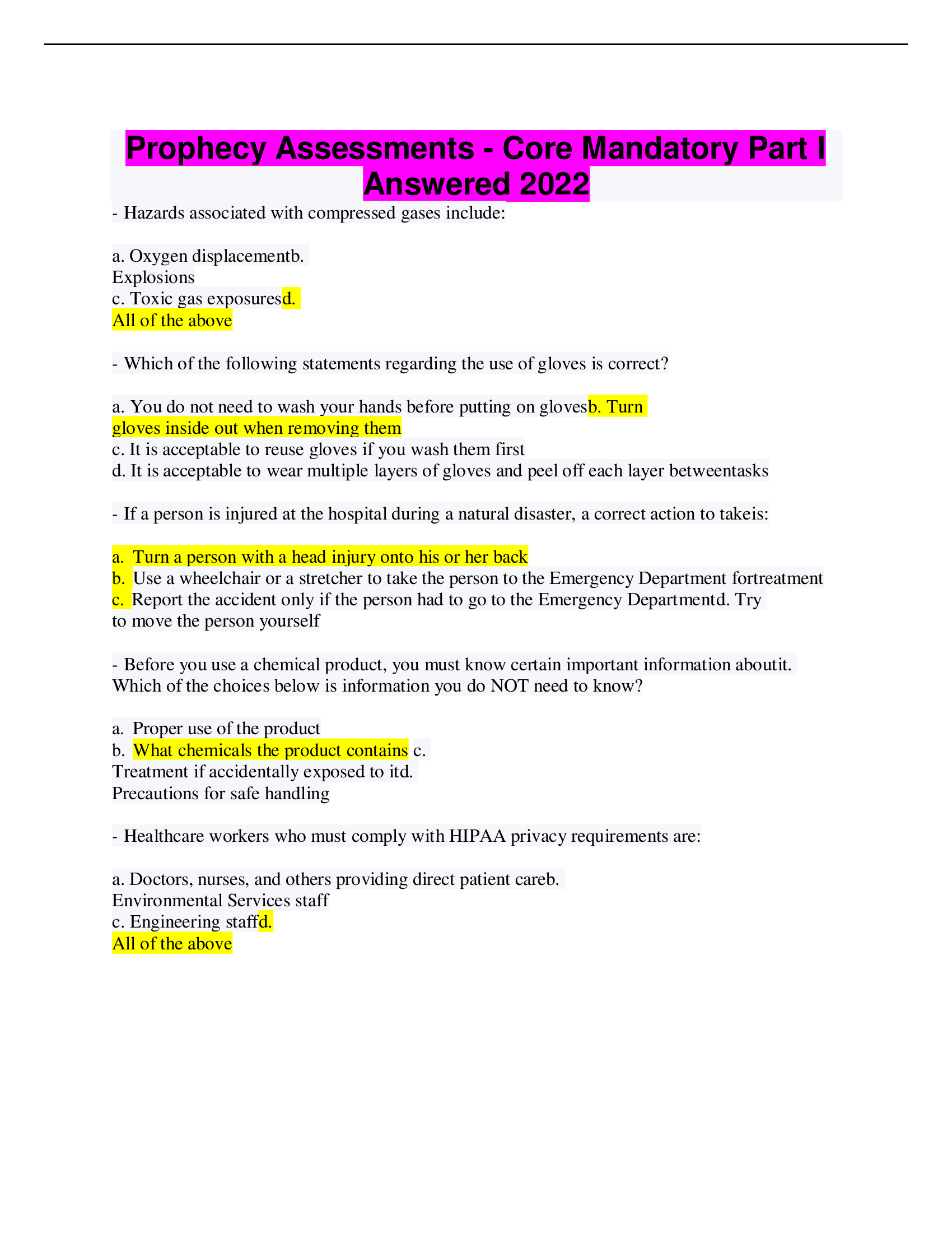 (answered)Prophecy Assessments - Core Mandatory Part I  Prophecy Core Mandatory Part 1 Winter 2022, all answered 100% correct.