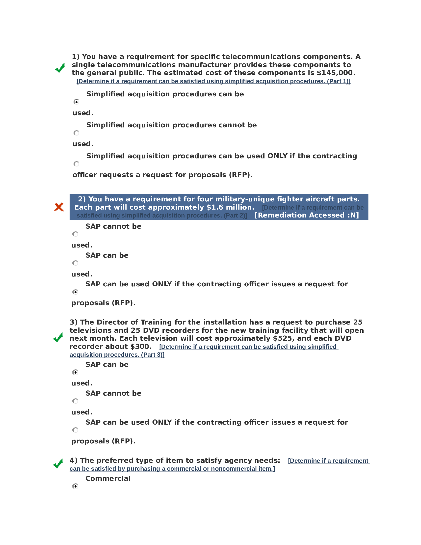 CON 237 Simplified Acquisition Procedures Course Exam Complete Solution