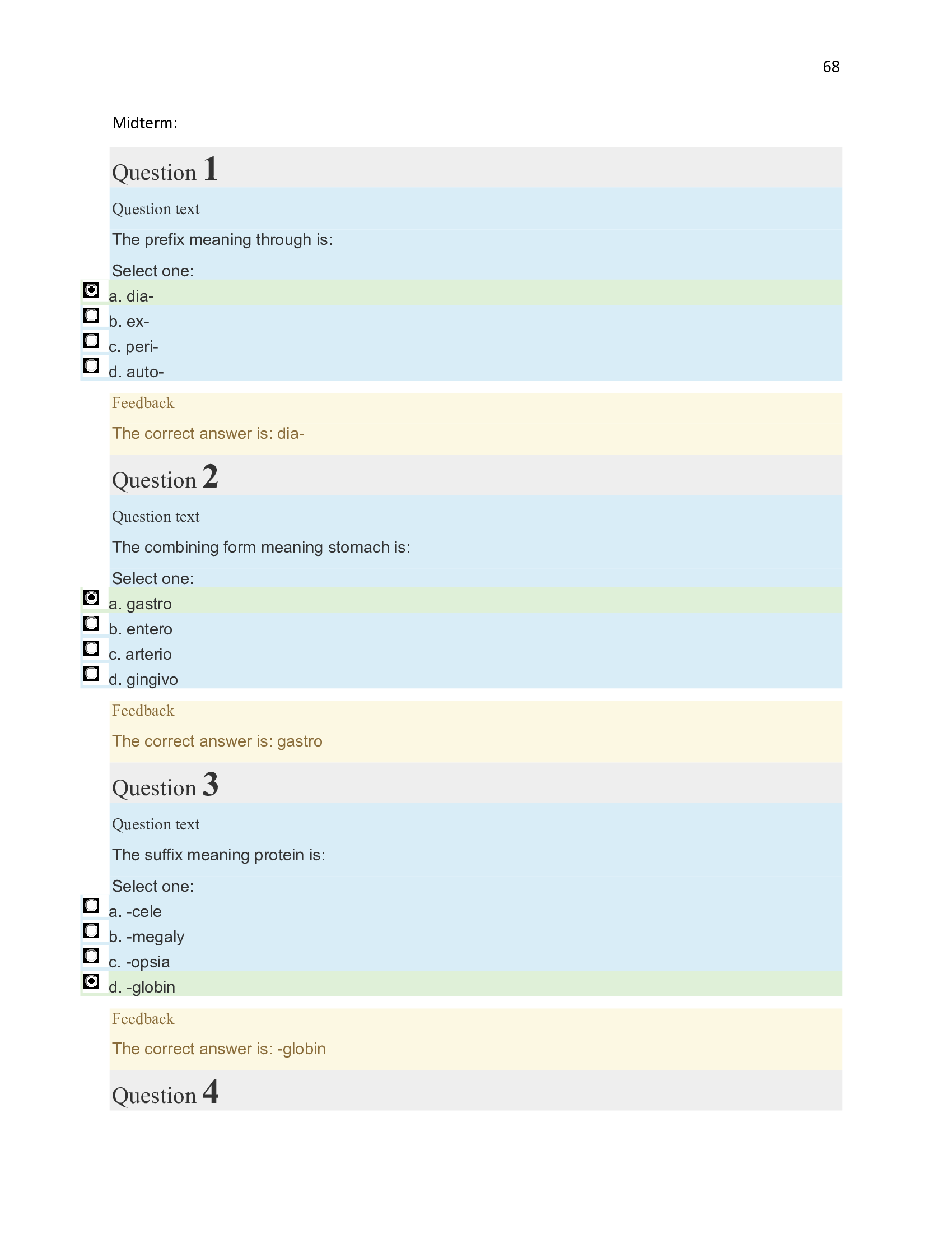 MED TERM 101 - Cumulative Midterm Medical Terminology Exam With Answers - Straighterline; 2022,2023