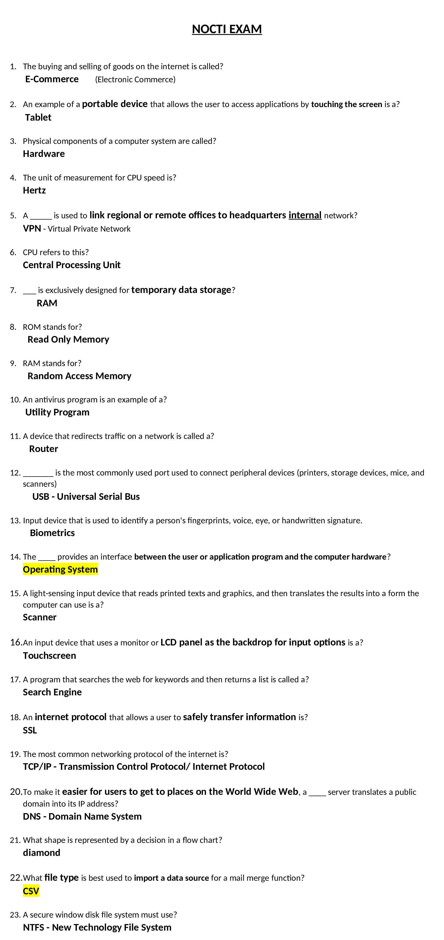 NOCTI Computer Programming Final Exam Questions with Answers 2026 - 100% Correct Answers