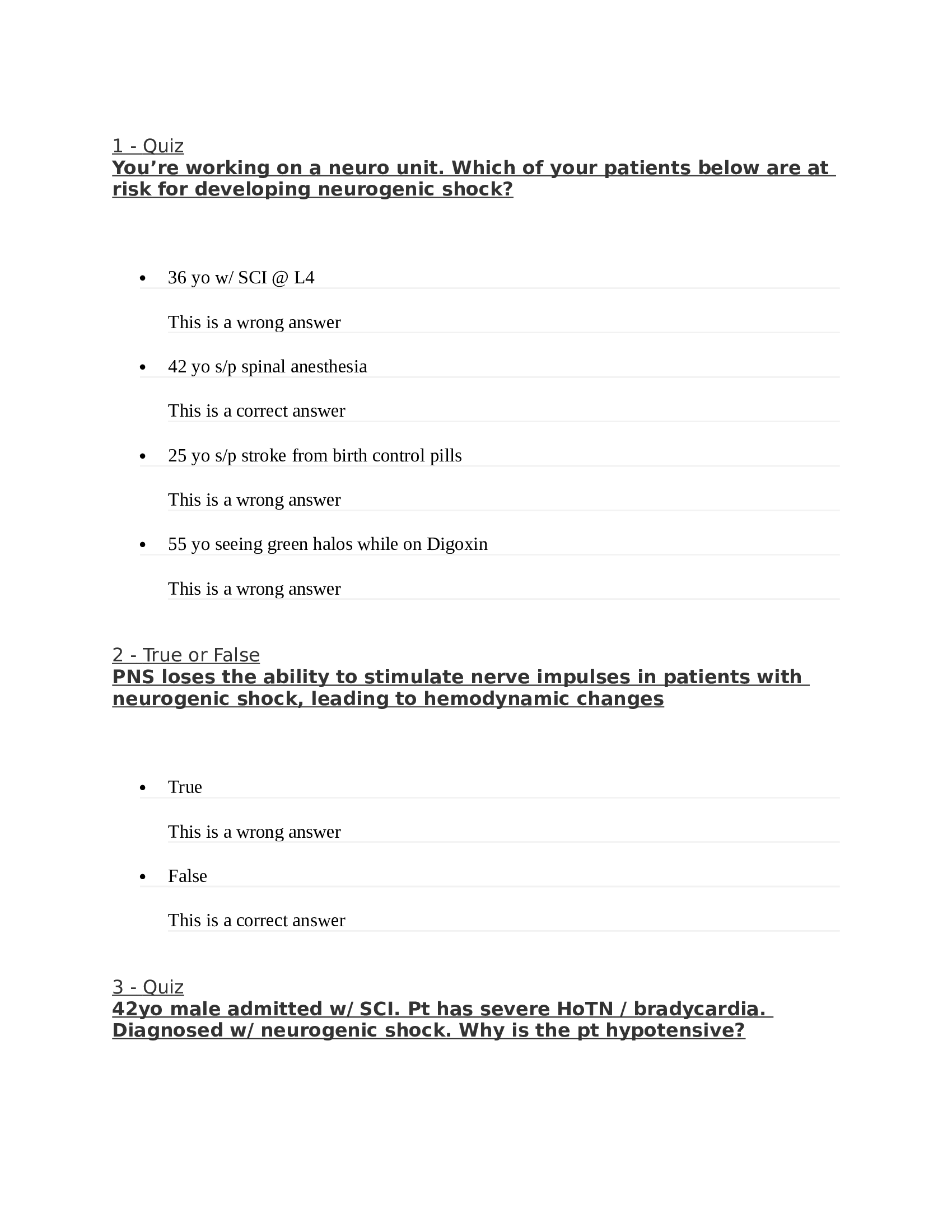 NUR 265 advanced med surge 2 (shock) Questions with Answers; Galen.