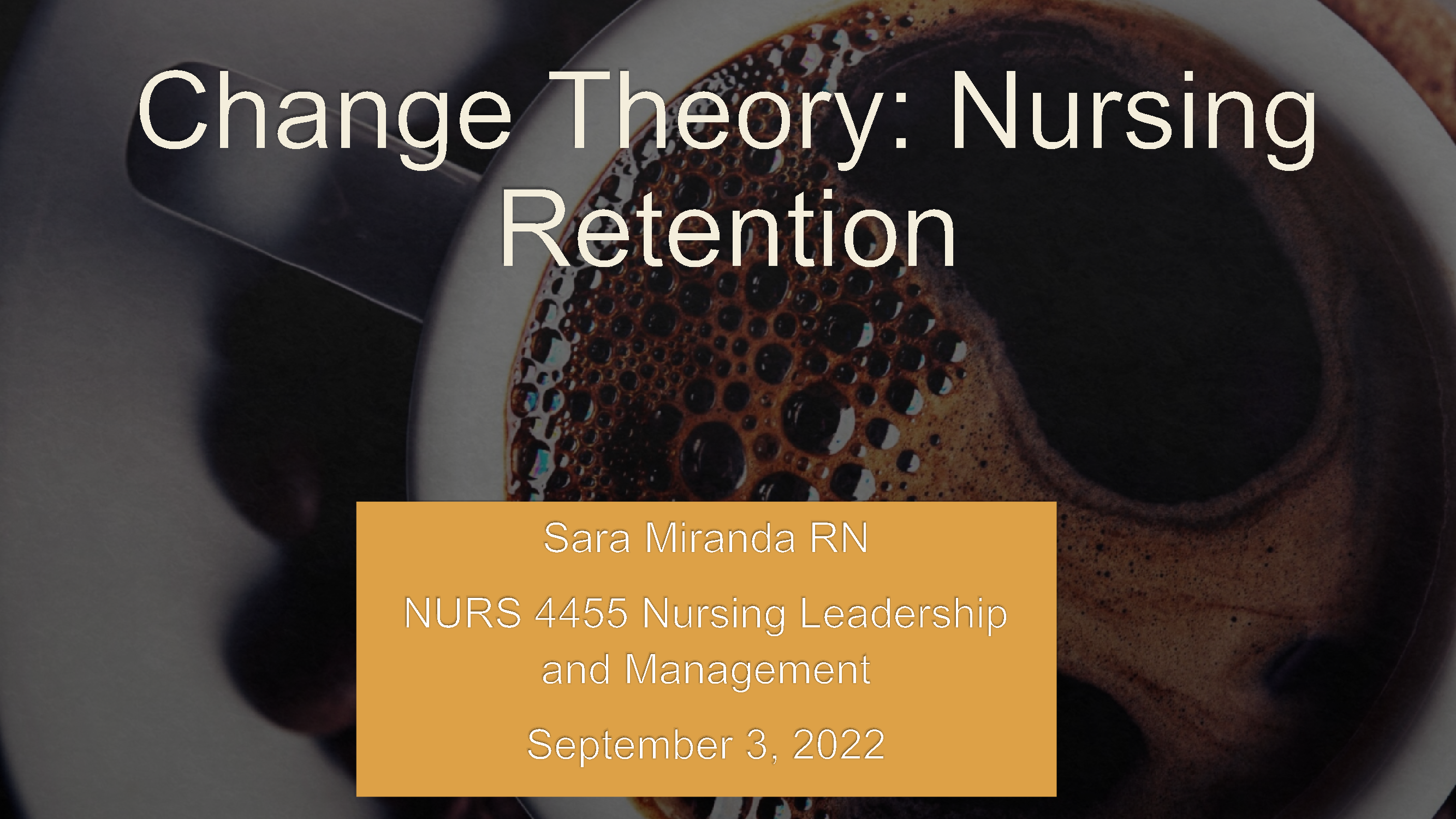 Change Theory Project University of Texas- Arlington Rn-BSN Nursing Management Nursing Retention