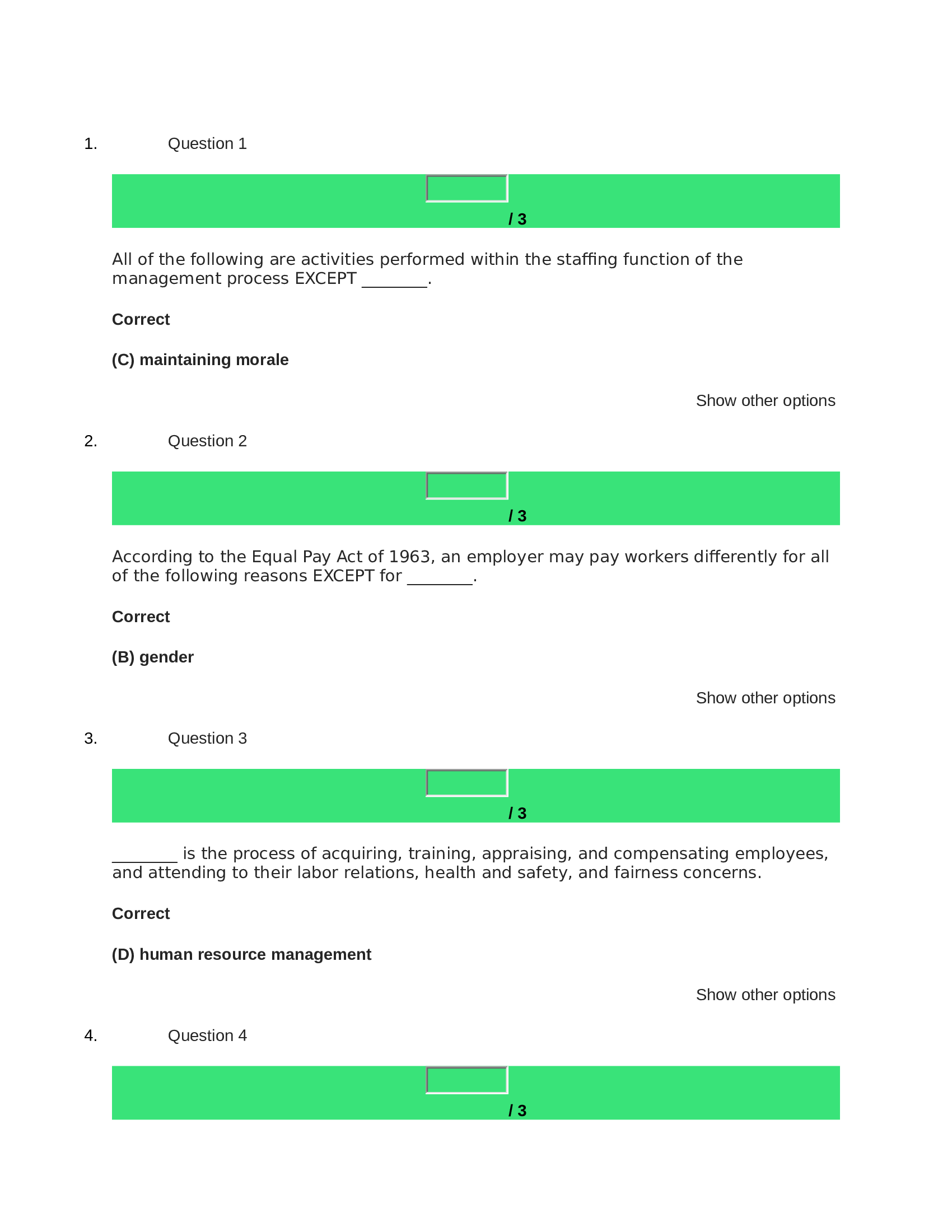 HRM/498T: Strategic Human Resource Management and Emerging Issues Week 5 Final Exam With Answers