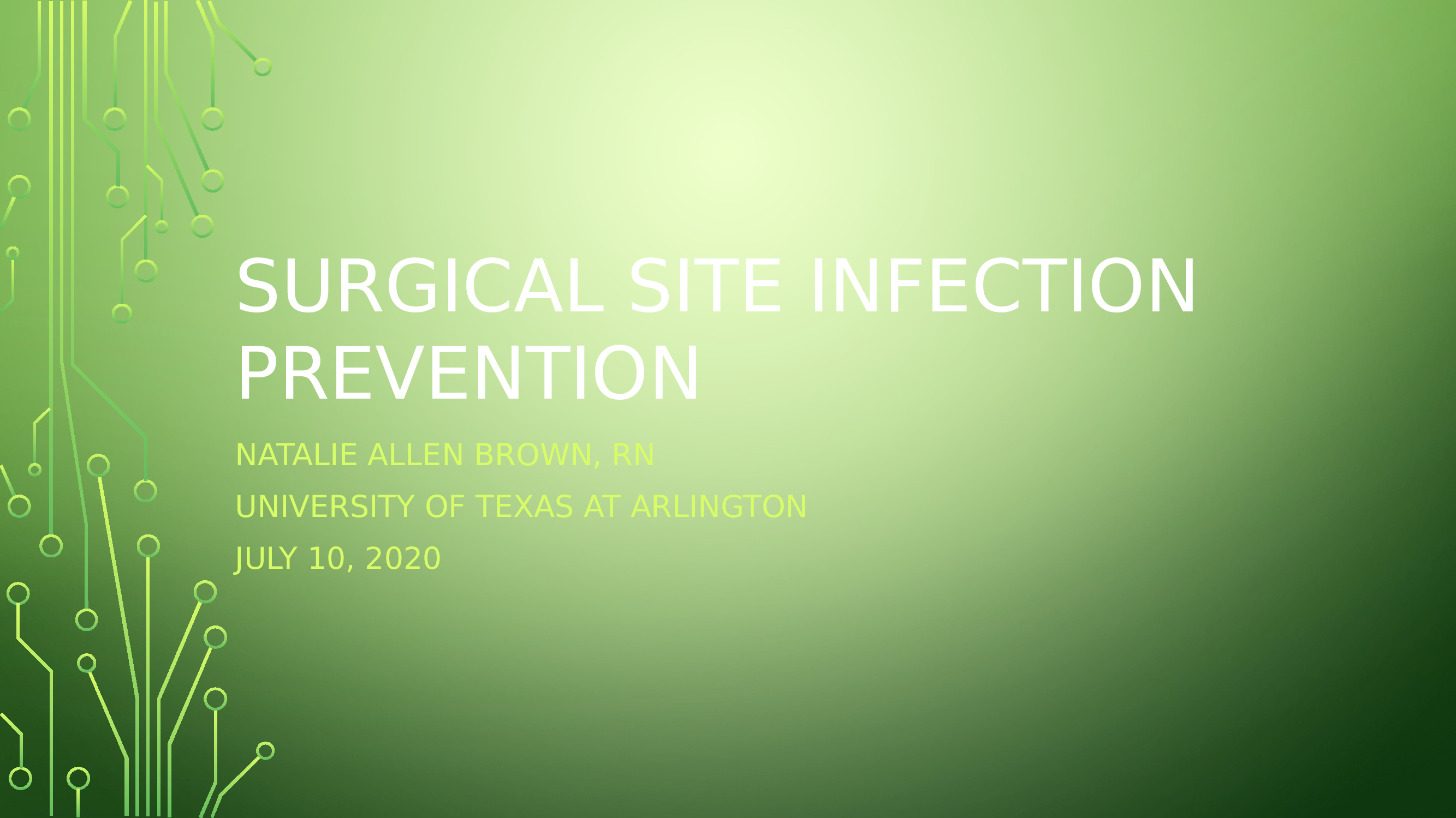 Change Theory Project University of Texas- Arlington RN-BSN Nursing Management-Surgical Site Infection Prevention