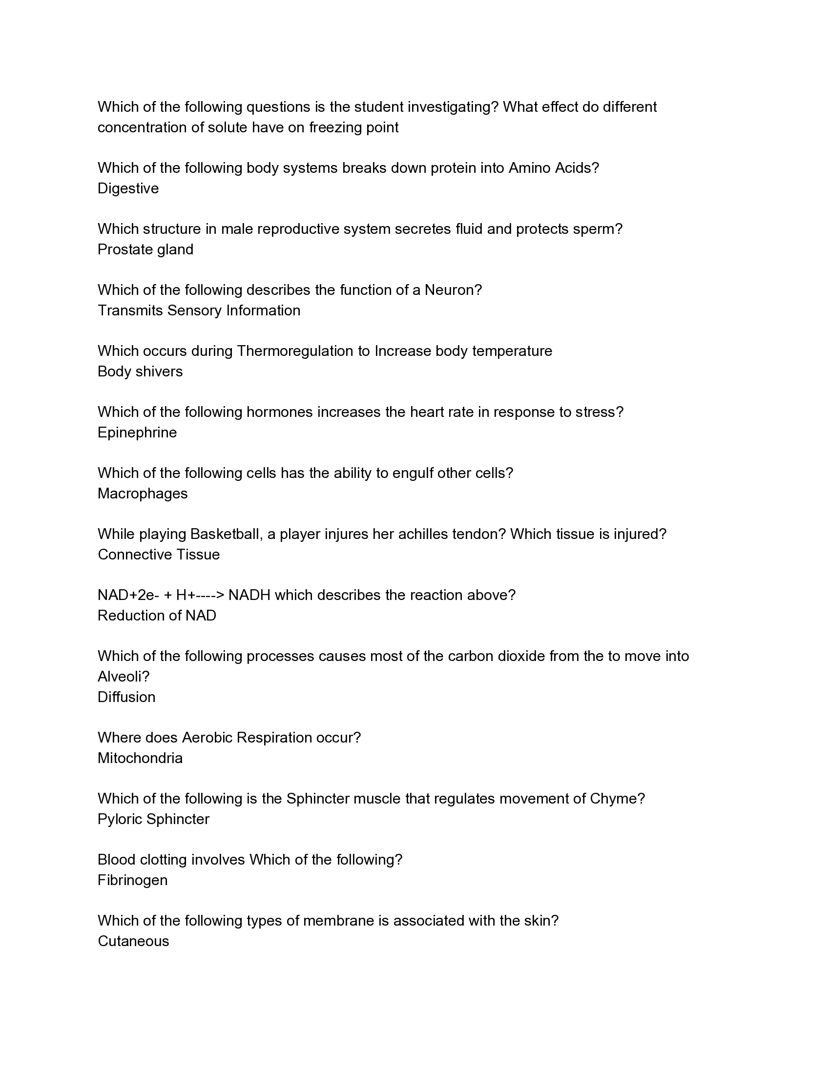 ATI TEAS 7 SCIENCE EXAM 2022-2023 ( Latest Download To Score A+ )