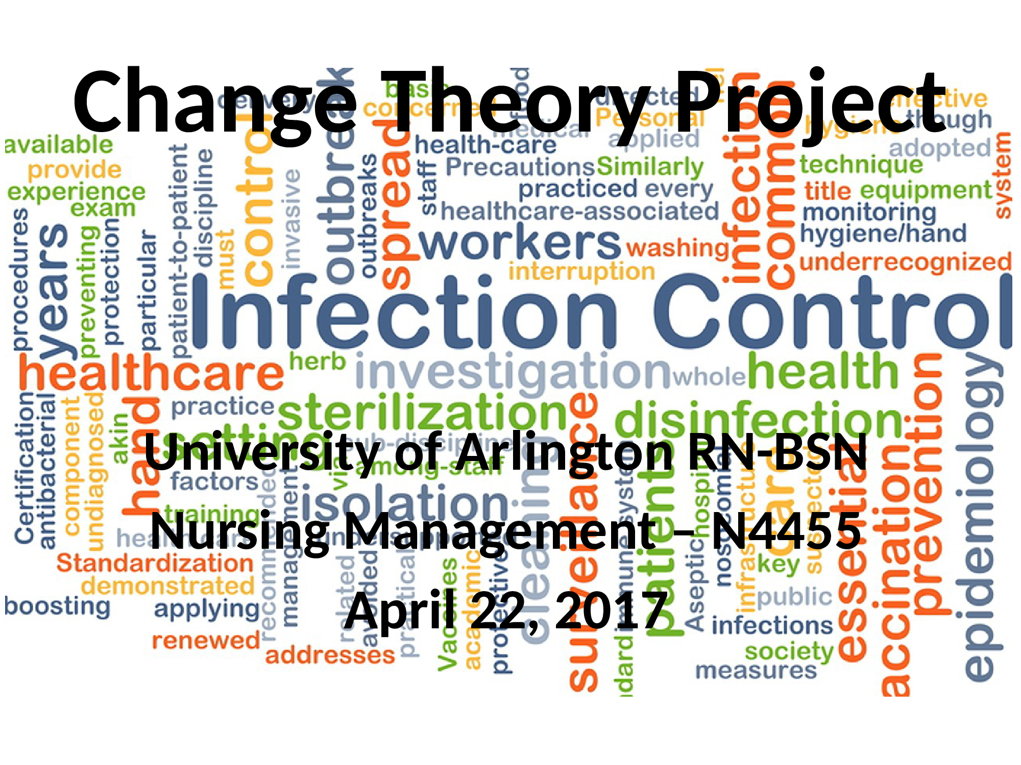 Change Theory Project University of Texas- Arlington RN-BSN Nursing Management-Infection Control