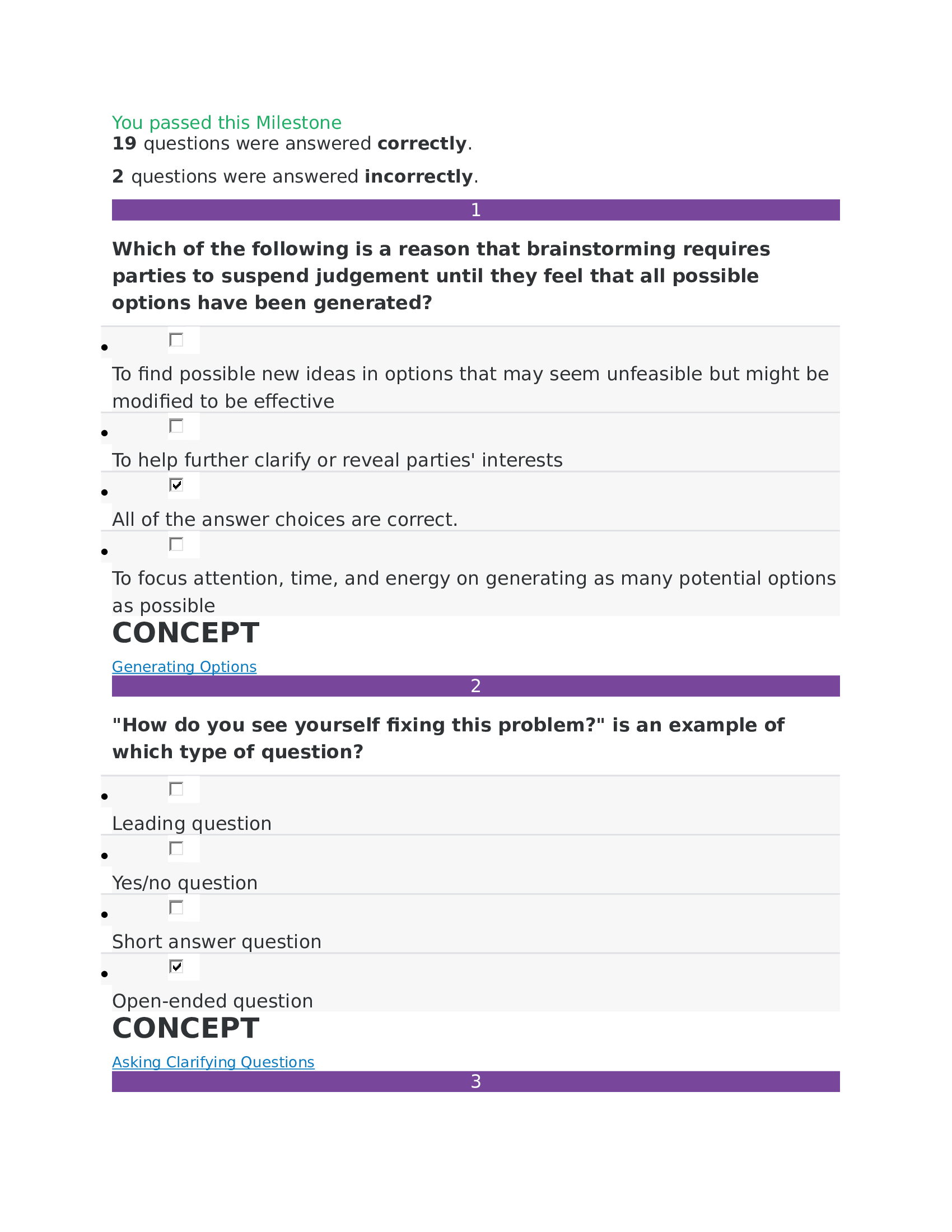 BUS 526 NEGOTIATION AND CONFLICT RESOLUTION Sophia Conflict Milestone 3 Questions And Answers