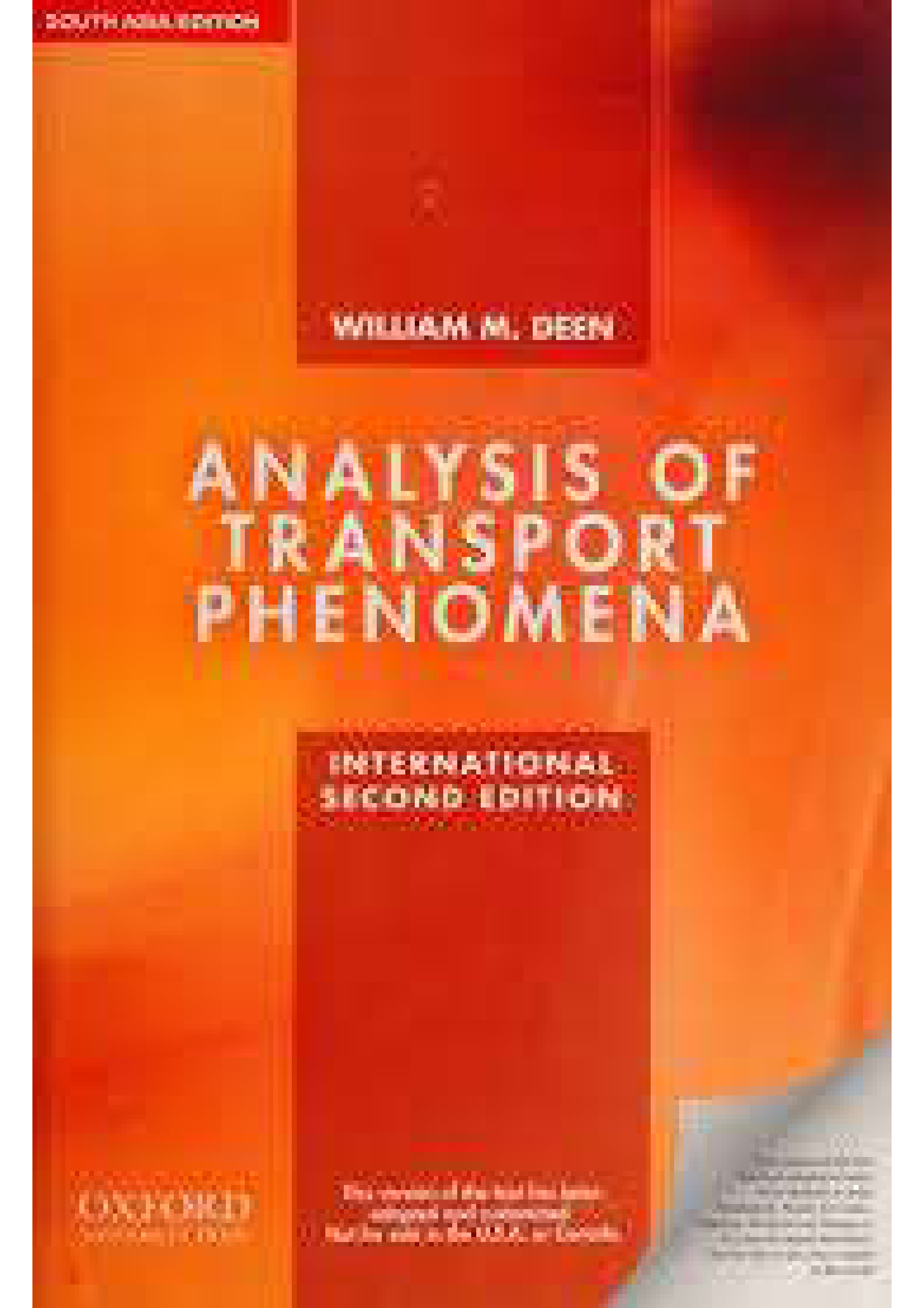 Exam (elaborations) TEST BANK FOR Analysis of Transport Phenomena 2nd Edition By William M. Deen (Solution Manual)