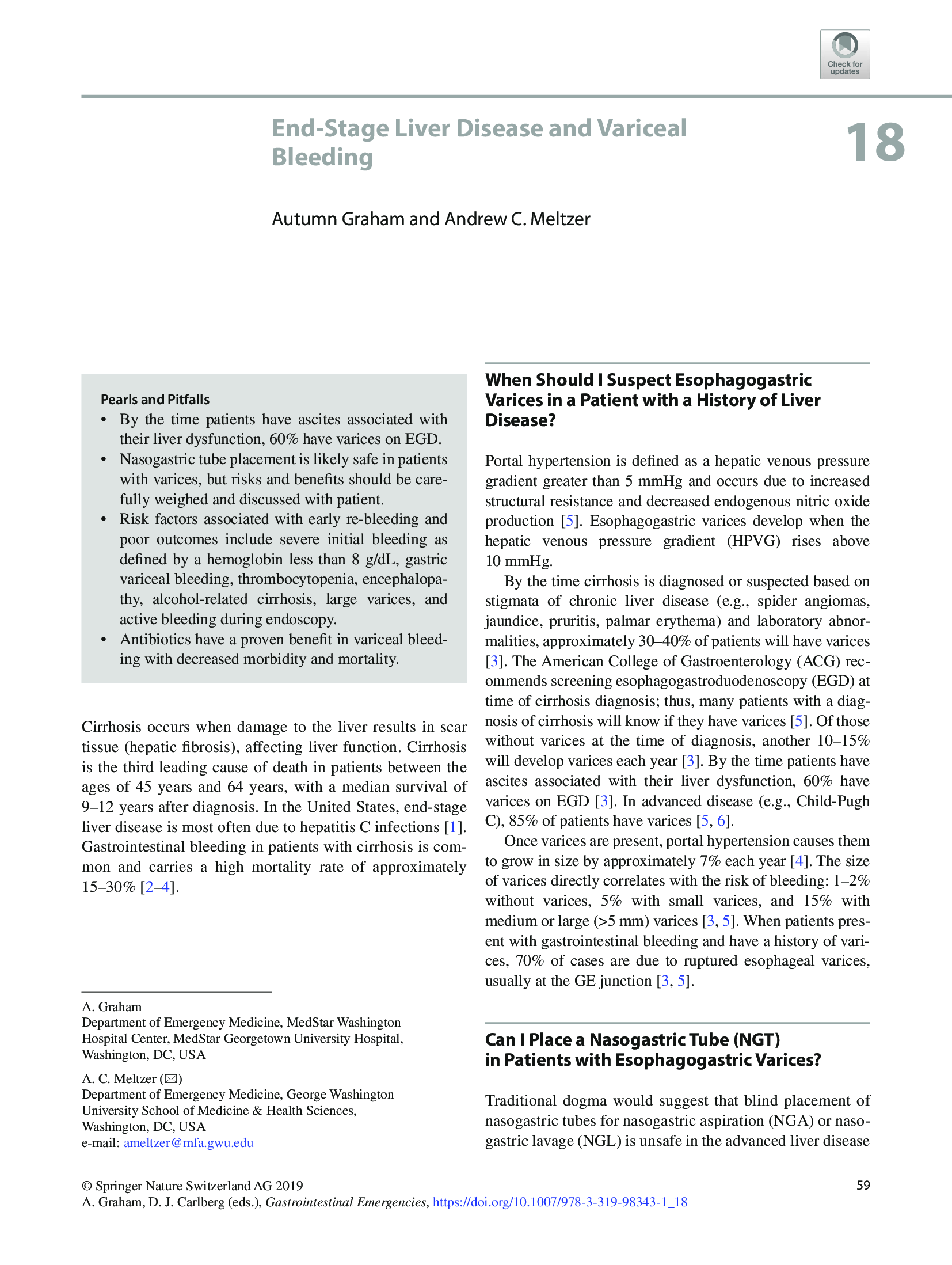 Gastrointestinal Emergencies (Evidence-Based Answers to Key Clinical Questions)  End-Stage Liver Disease and Variceal Bleeding Graham, Autumn, Carlberg, David J.