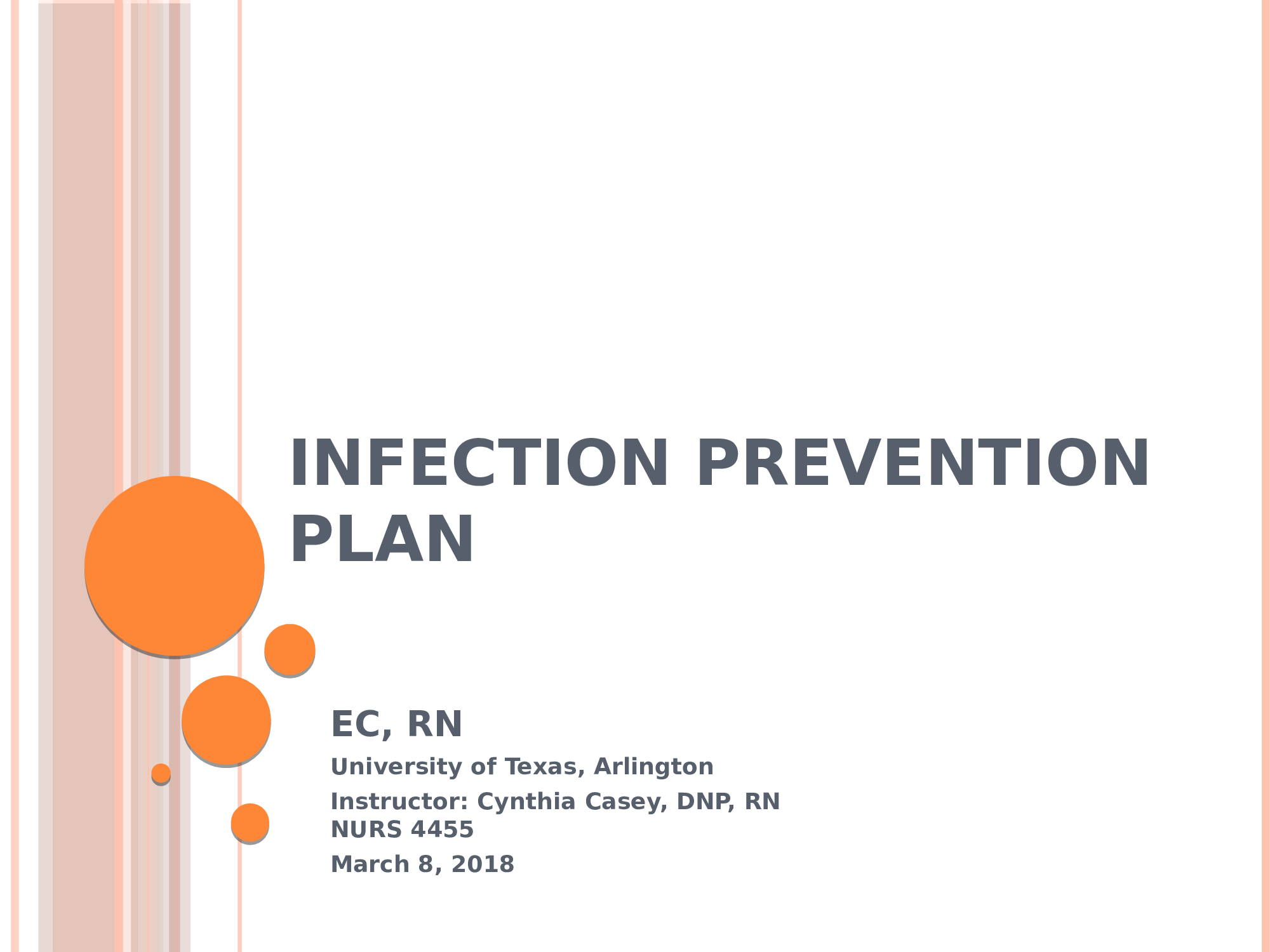 Change Theory Project University of Texas- Arlington RN-BSN Nursing Management-Infection Prevention Plan