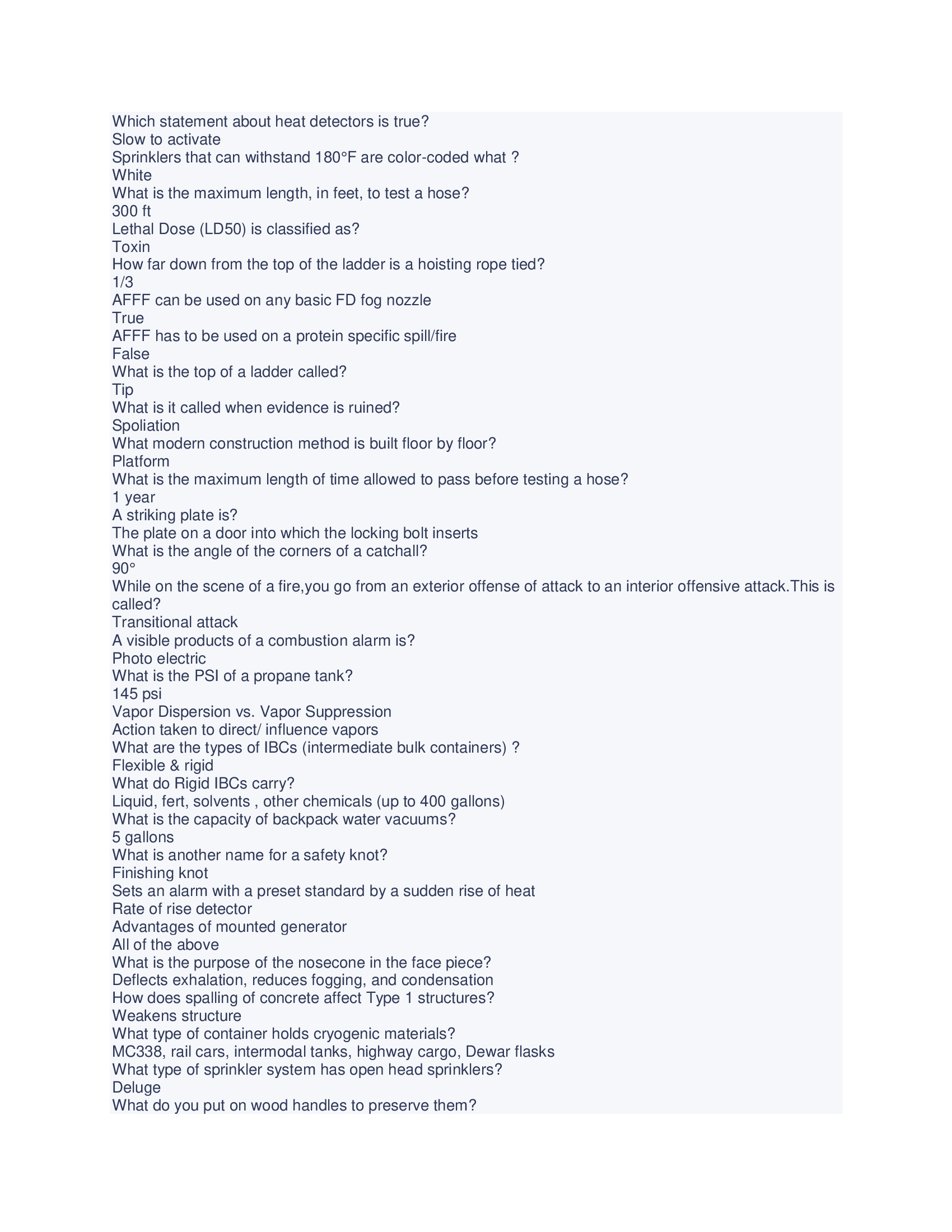 Texas Commission on Fire Protection (TCFP) Prep 2024 Questions and Answers.