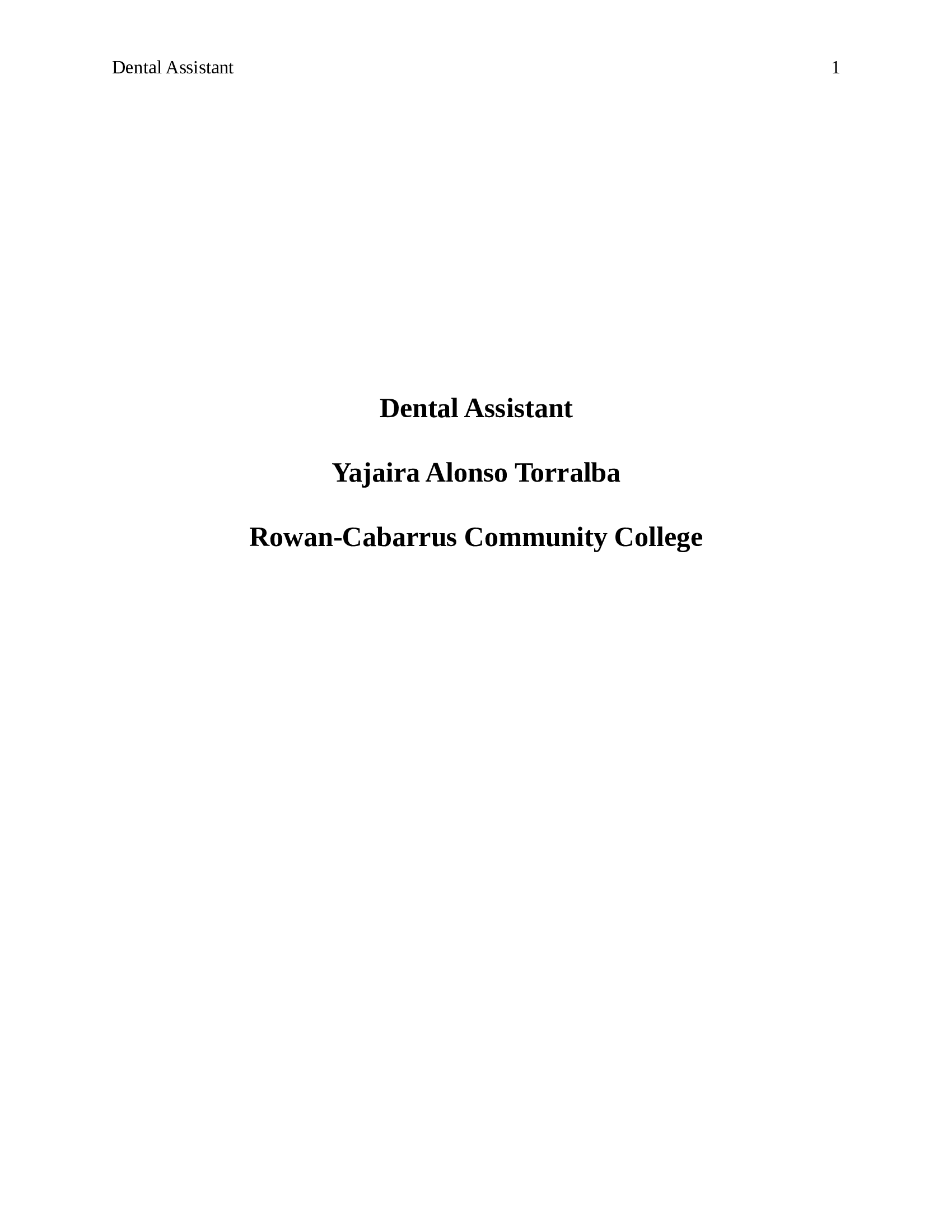 [Essay] Dental Assistant; Career Essay - 2019