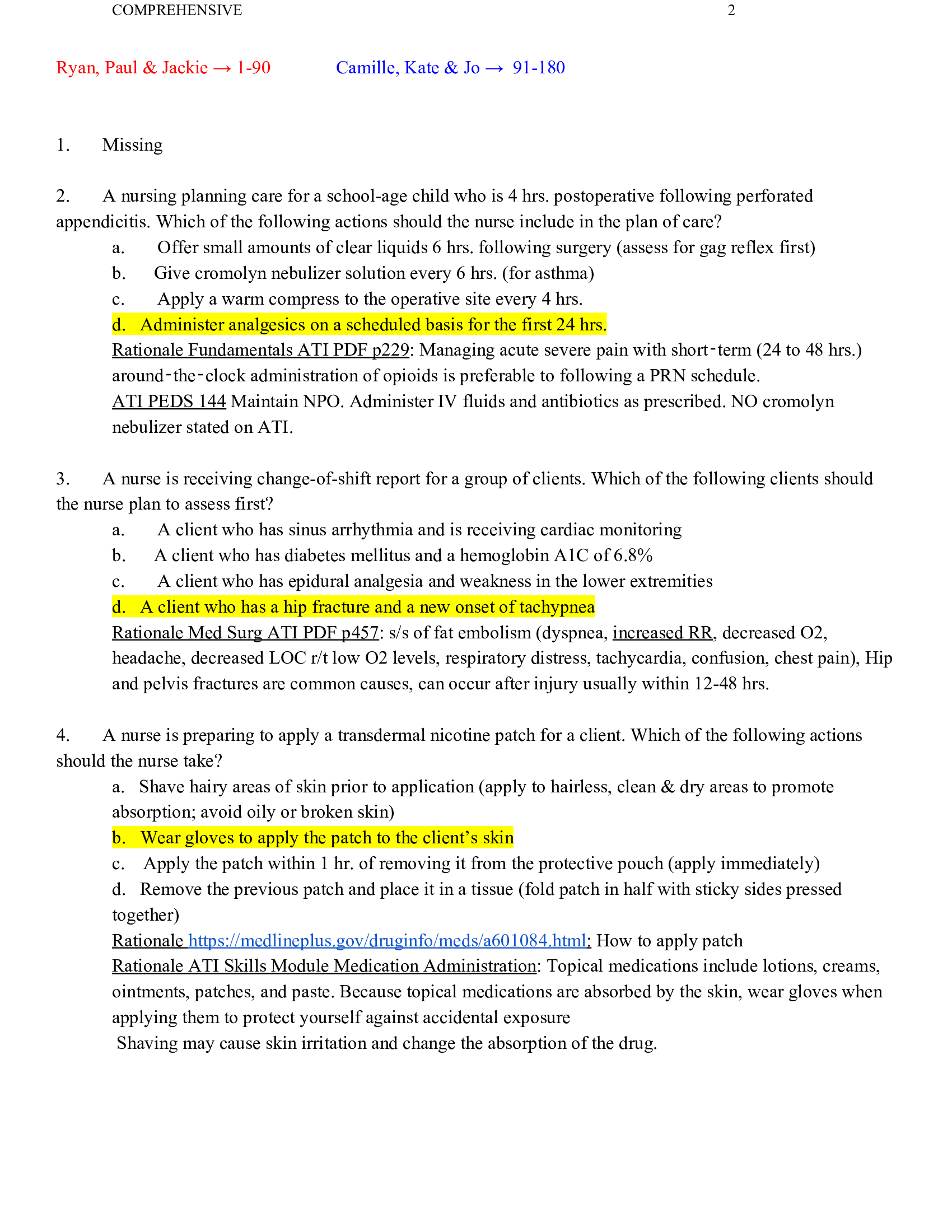 ATI COMPREHENSIVE EXAM, QUESTIONS WITH ANSWERS (100% Verified) Already Graded A