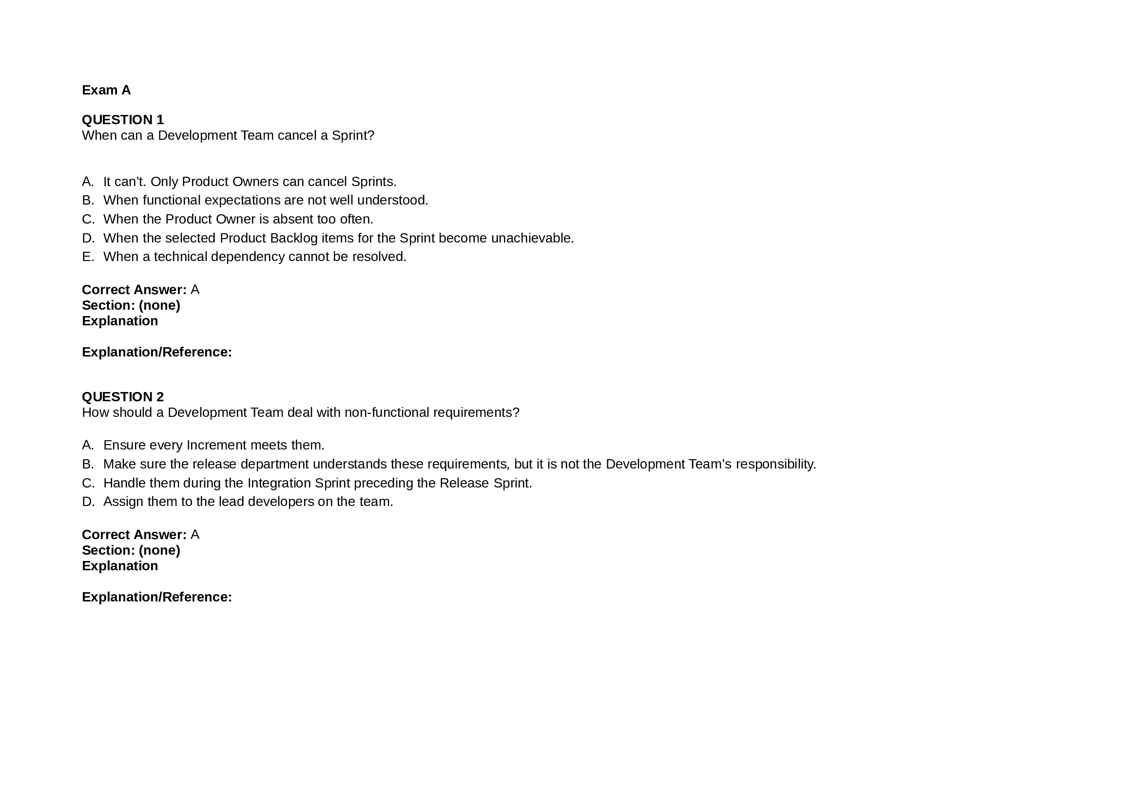 Professional Scrum Master I (PSM1) Exam A 94 Questions and Answers