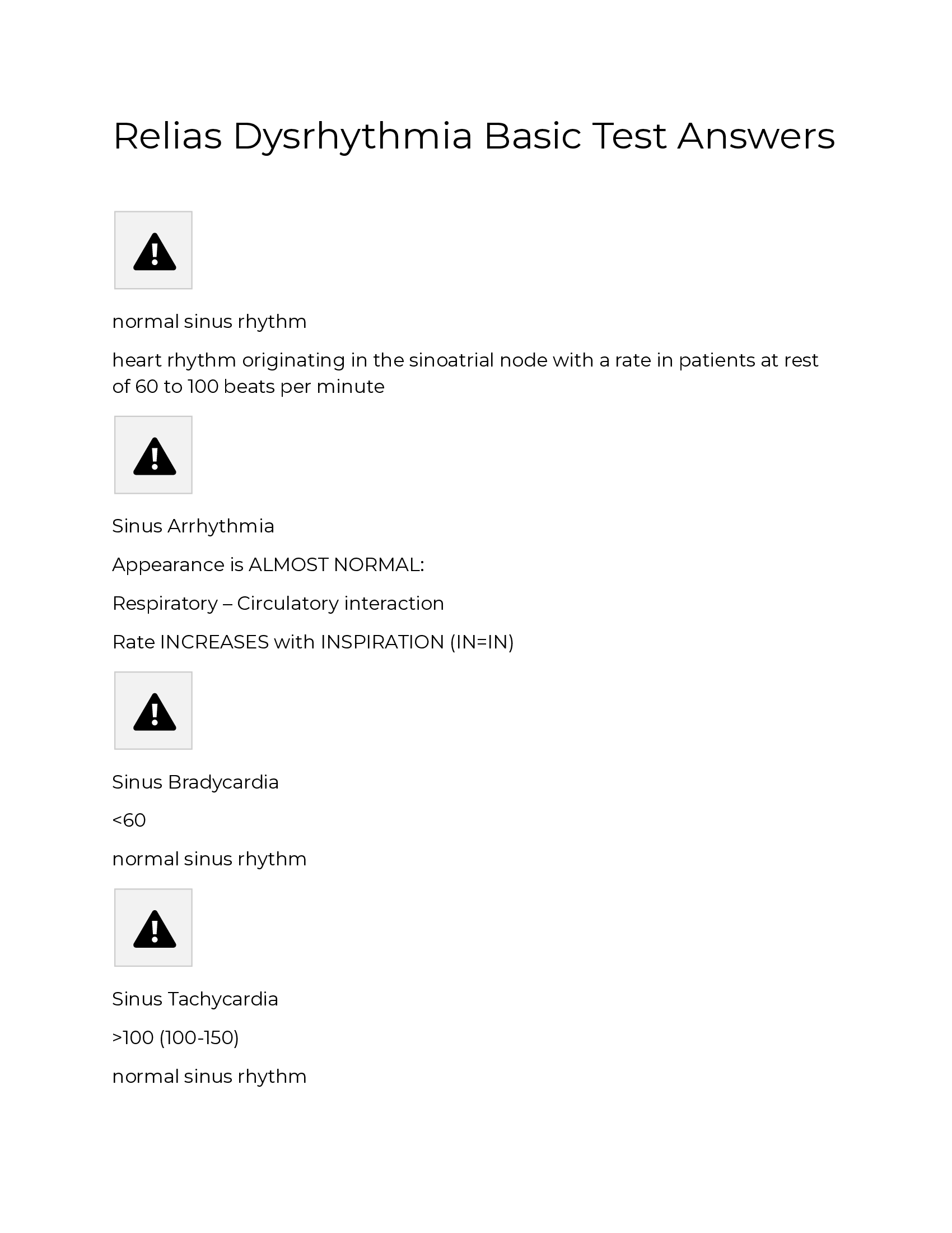 Relias Dysrhythmia Basic Test Answers