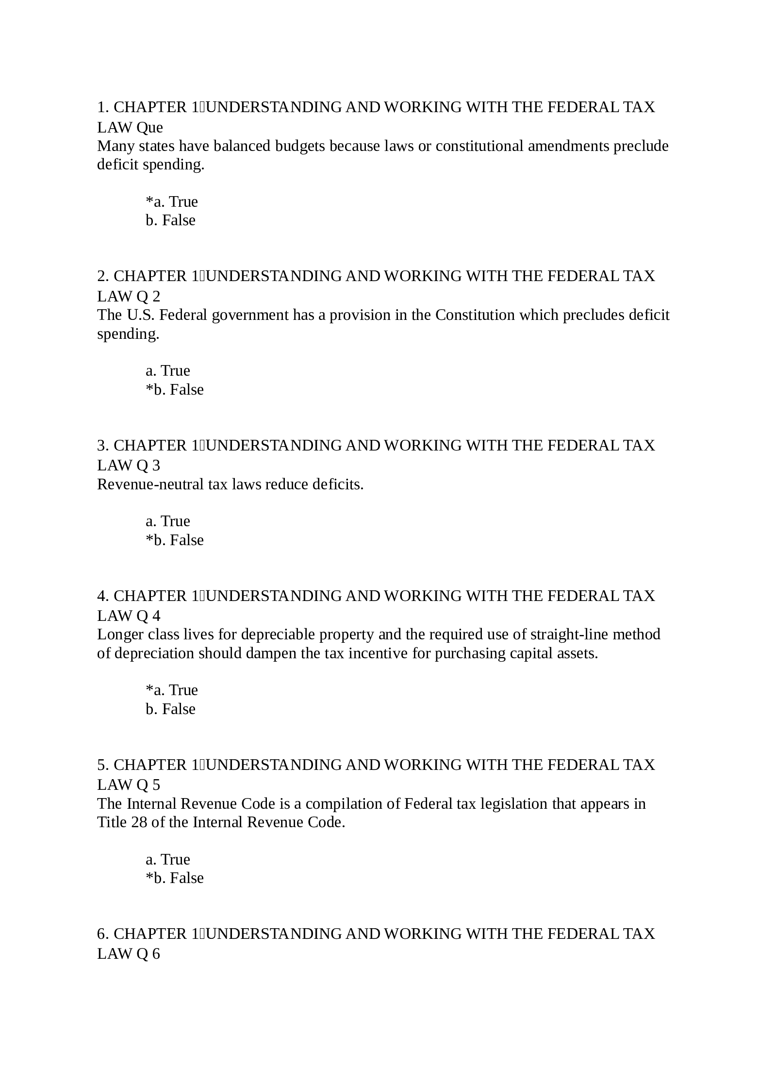 ACC 307 Tax Law complete Test Bank