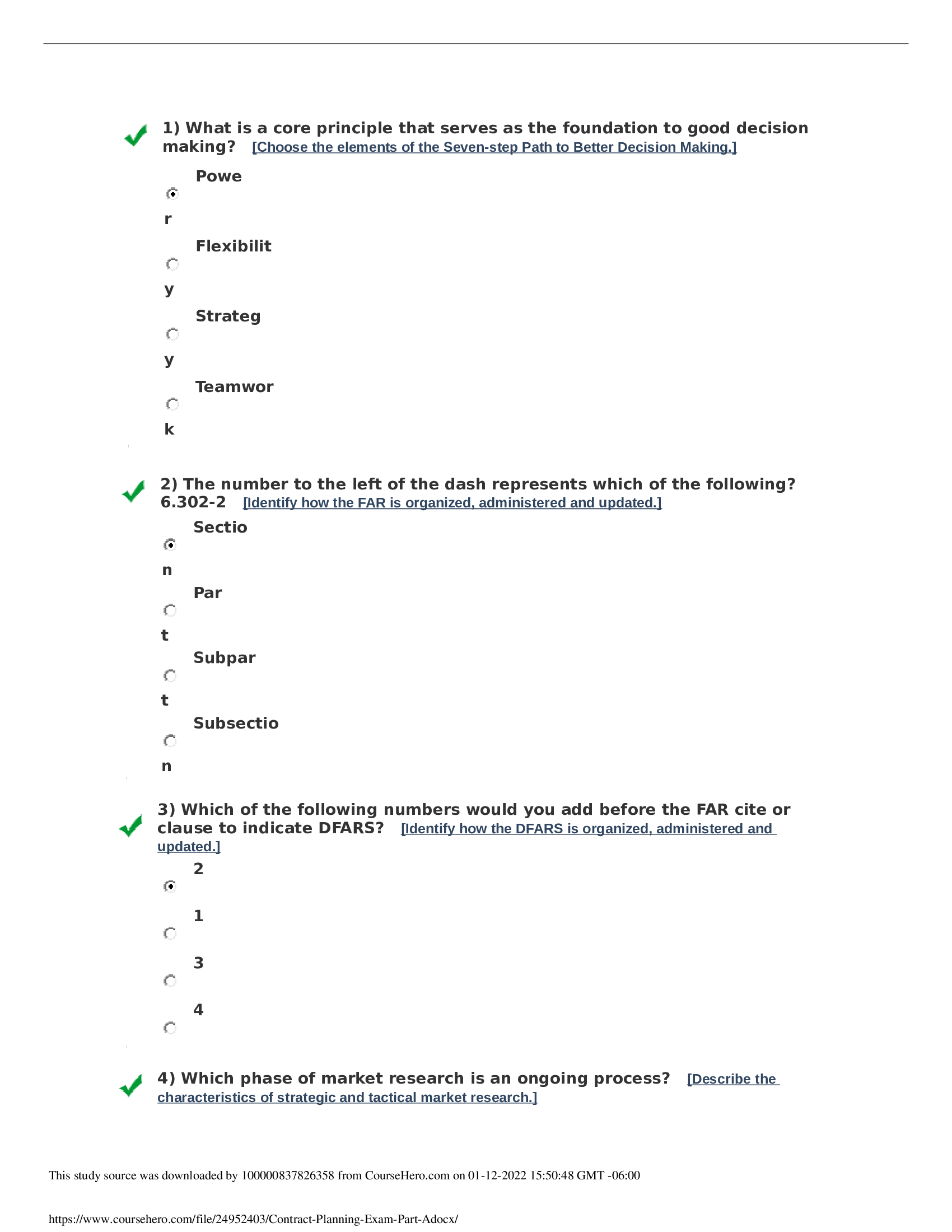 CON 121 Contract Planning Exam, Part A and CON 121 Contract Planning Exam, Part B Complete Solution.