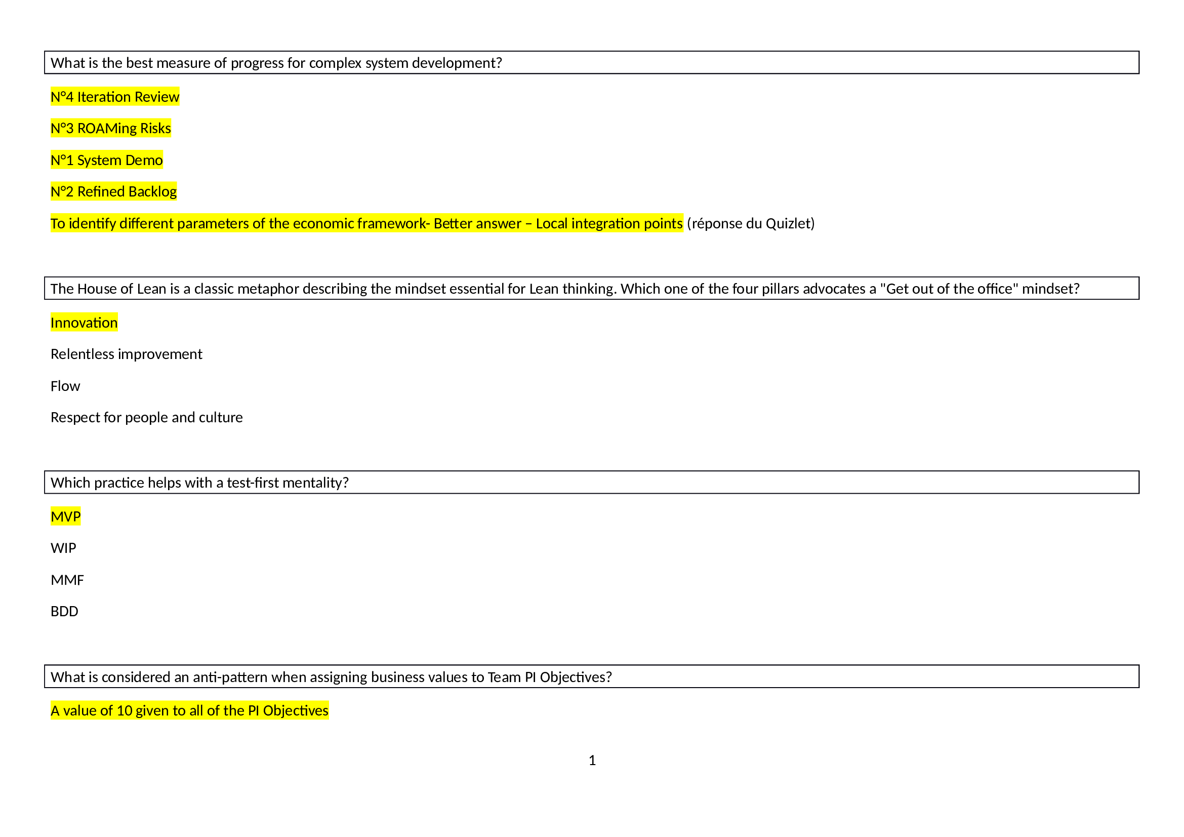 The Scaled Agile Framework (SAFe) Final Exam Questions with 100% Correct Answers.