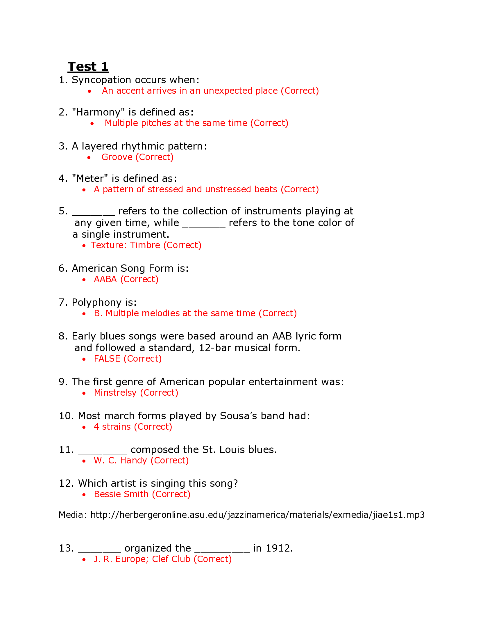 MUS 44507 American Music Final Exam (Questions With All Correct Answers) A+ Guide