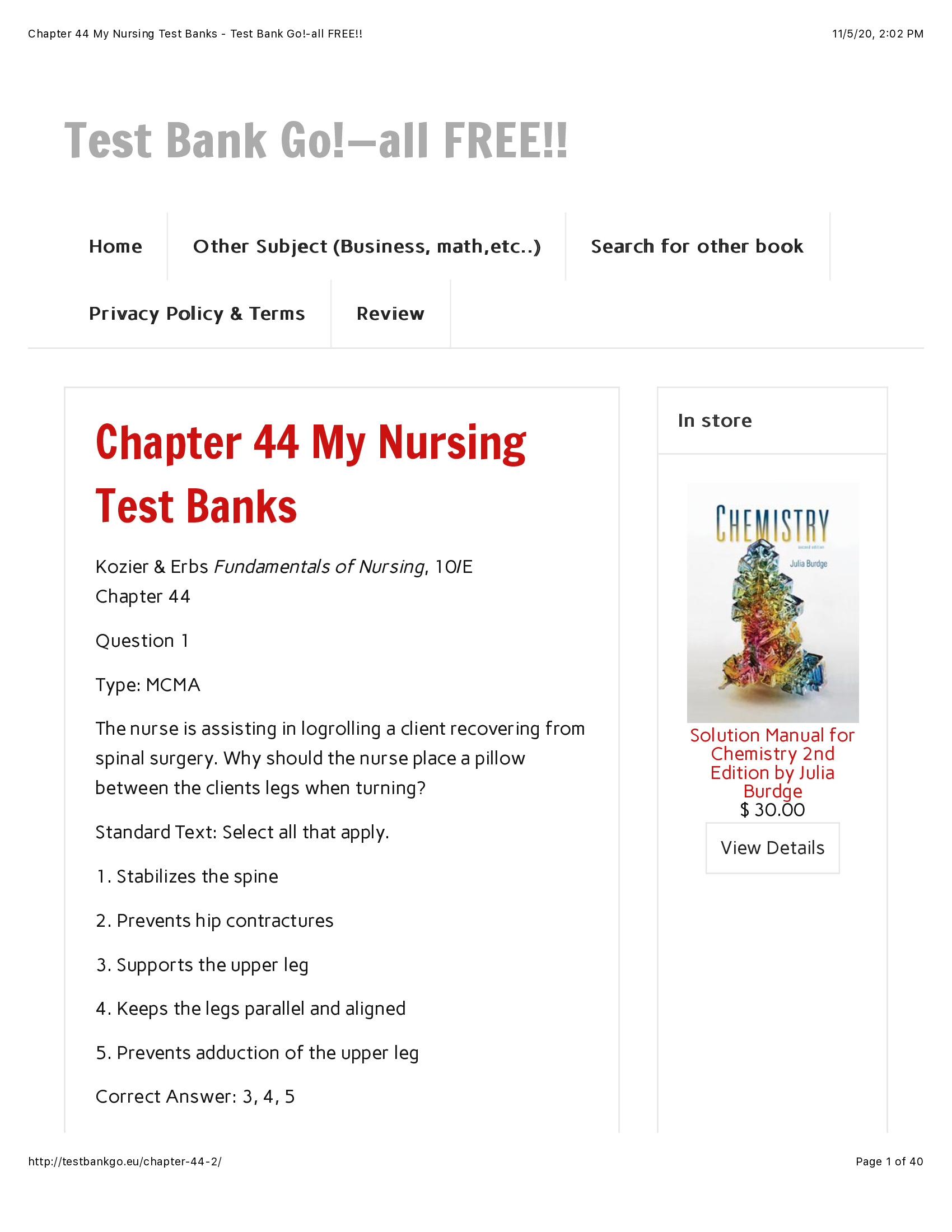 Fundamentals of Nursing [GRADED A+] [ALL CORRECT SOLUTIONS]