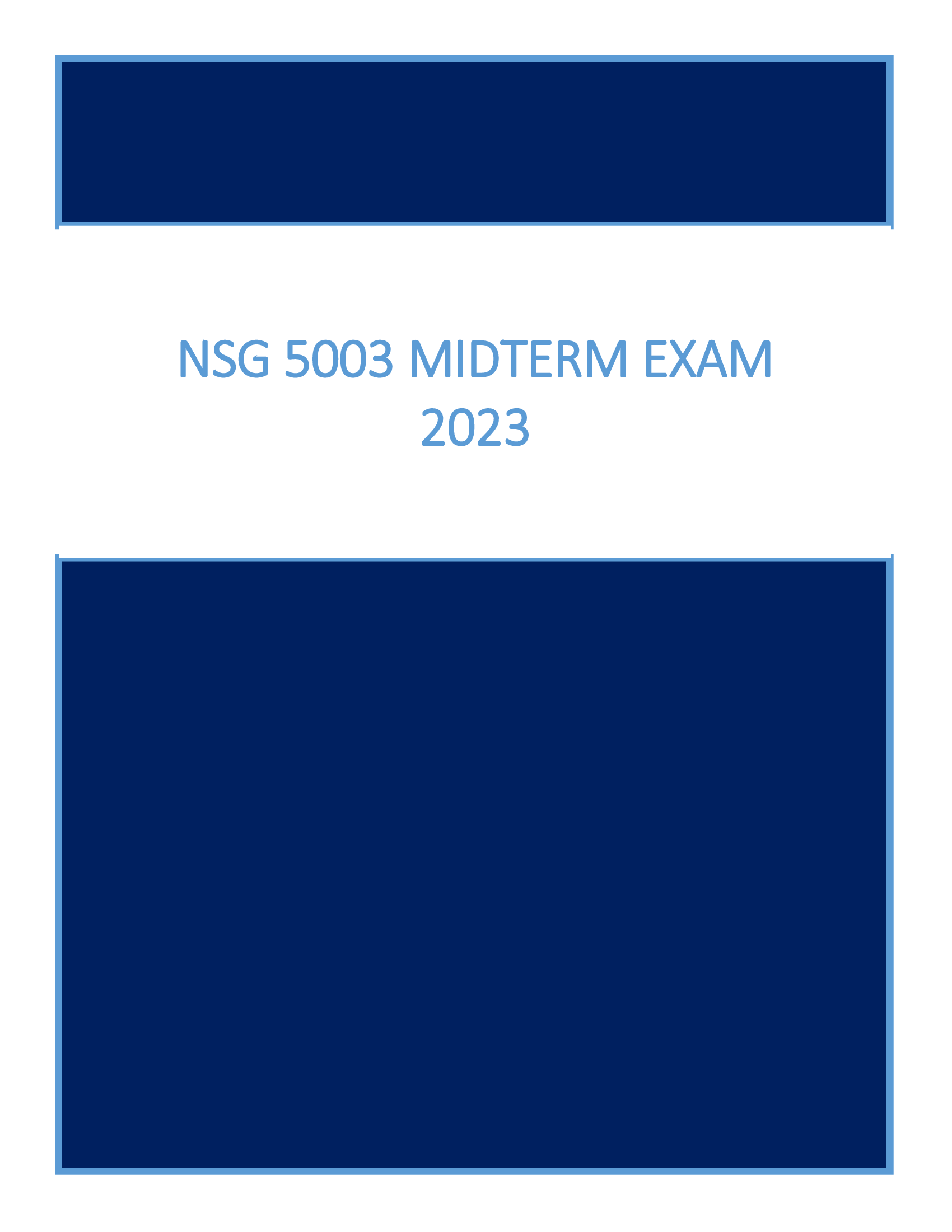 NSG 5003 Midterm exam 2023