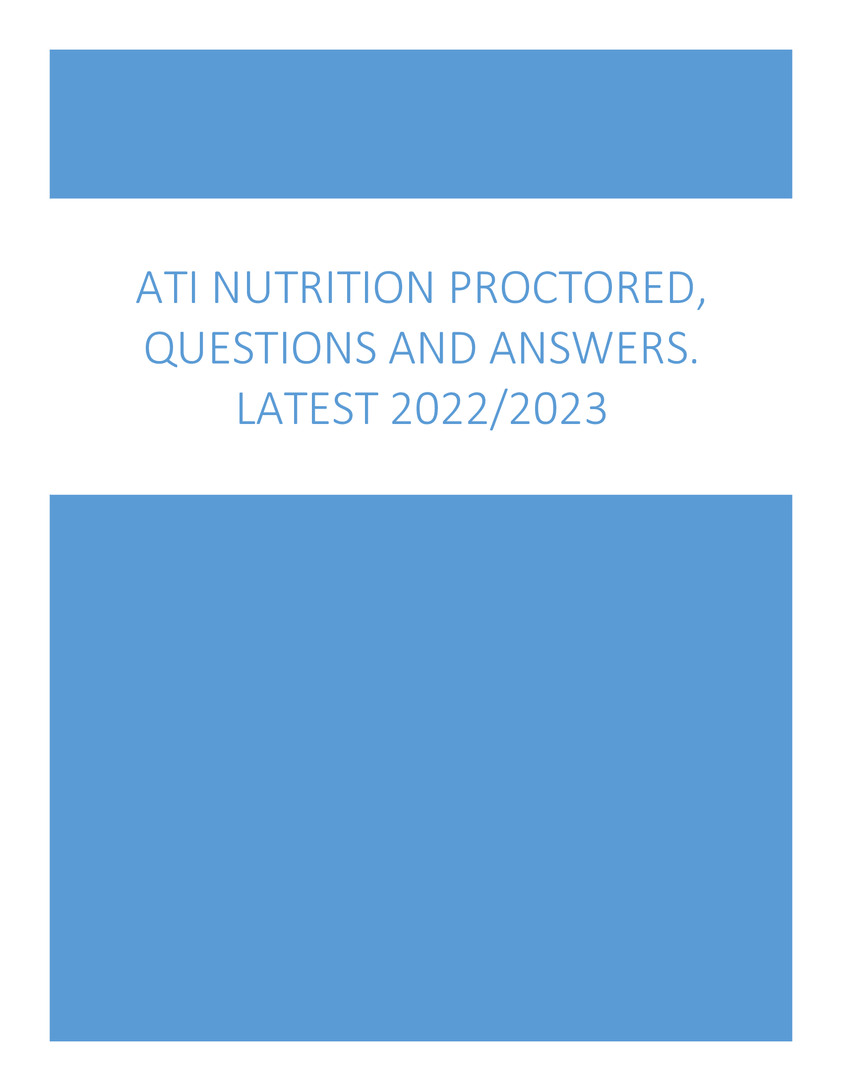 Ati nutrition proctored questions and answers latest 2022 2023