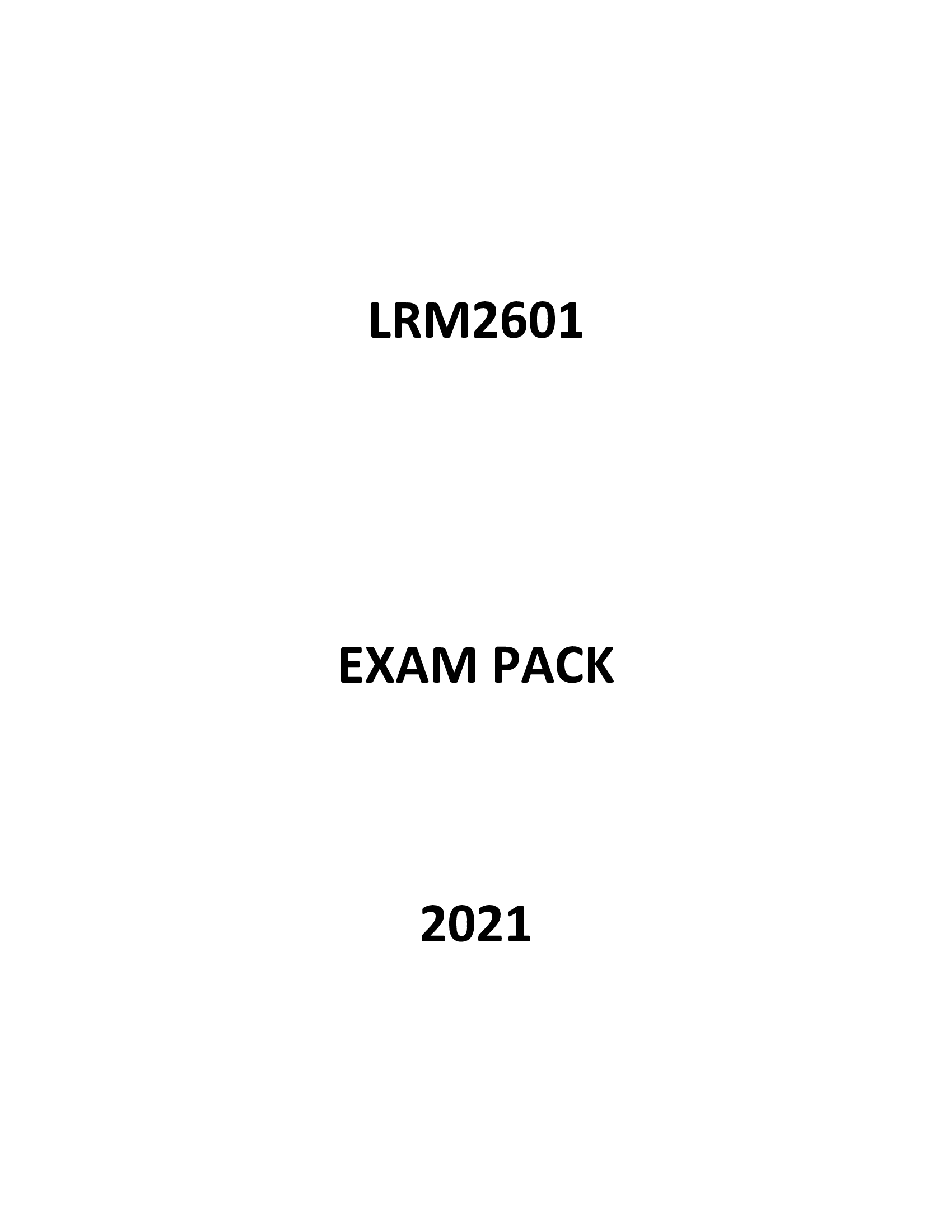 LRM2601 EXAM PACK 2021