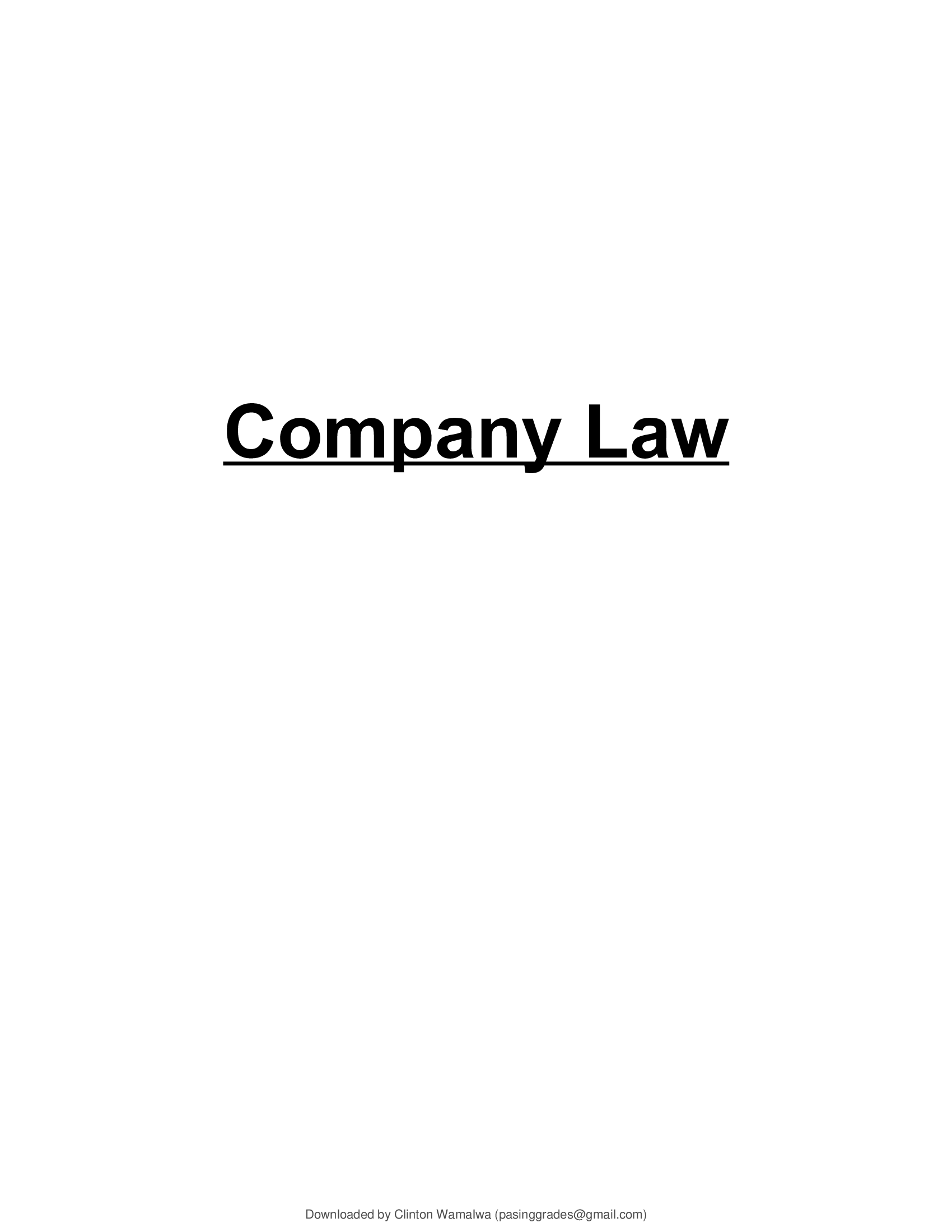 LML4806 Company Law summary 2021