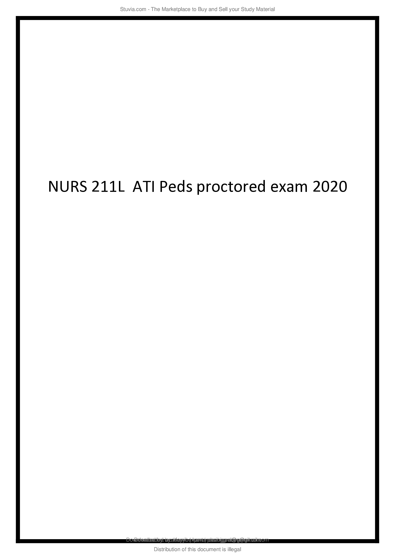 ATI Peds proctored exam 2020 NURS 211L