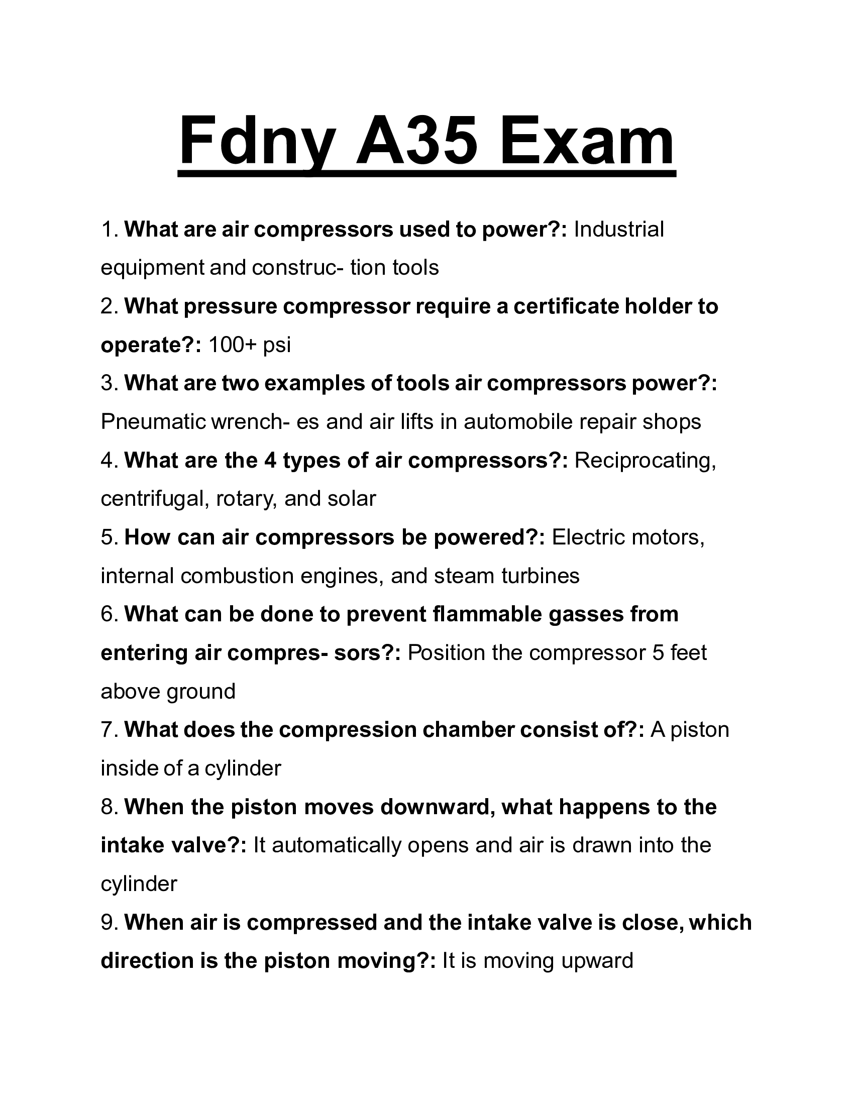 FDNY A-35, Exam Questions and Answers 2026
