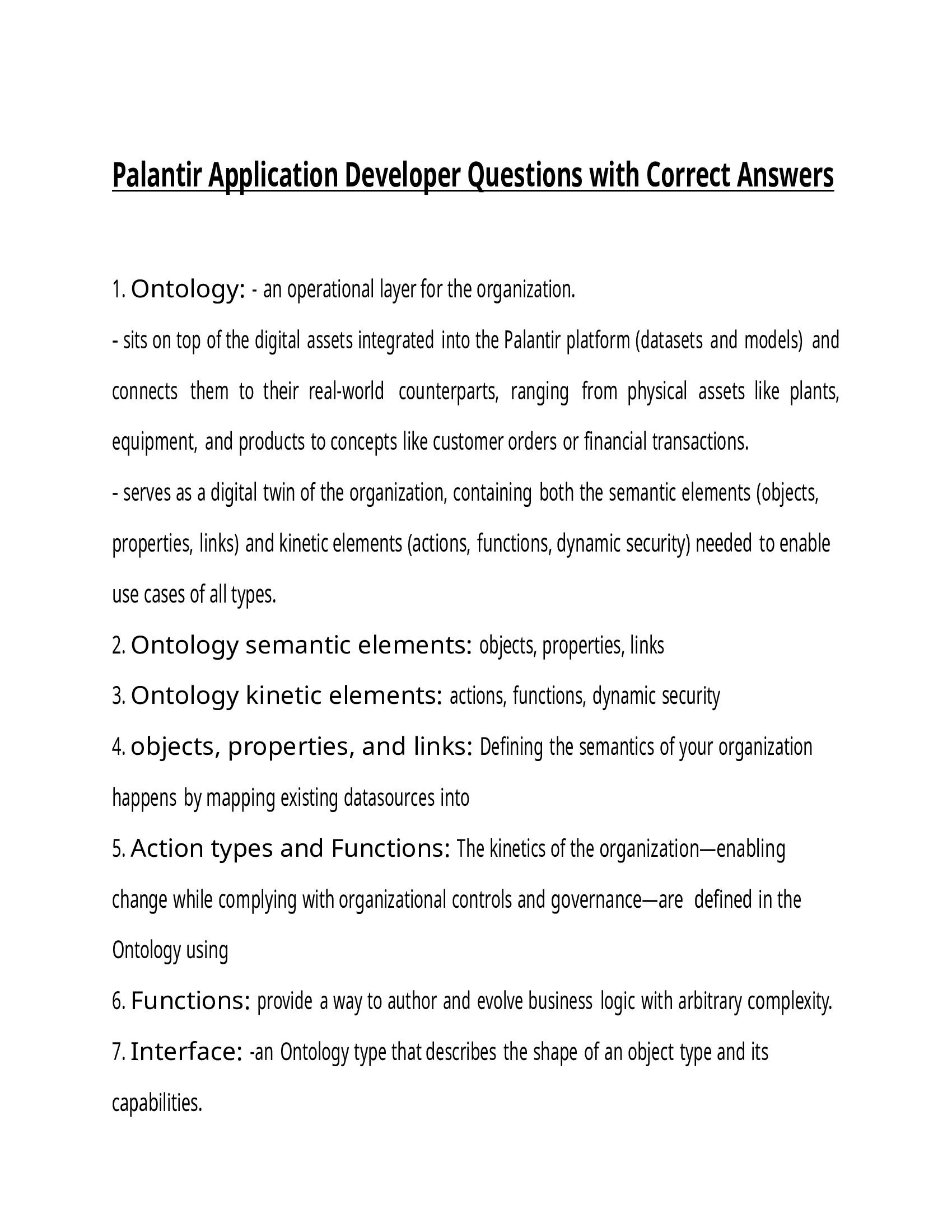 Palantir Application Developer Questions with Correct Answers