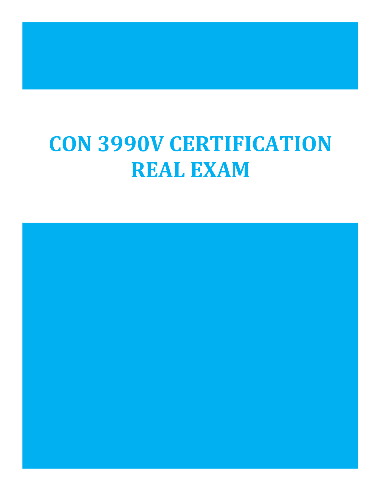 CON 3990V Certification Real Exam Questions and Answers 2026